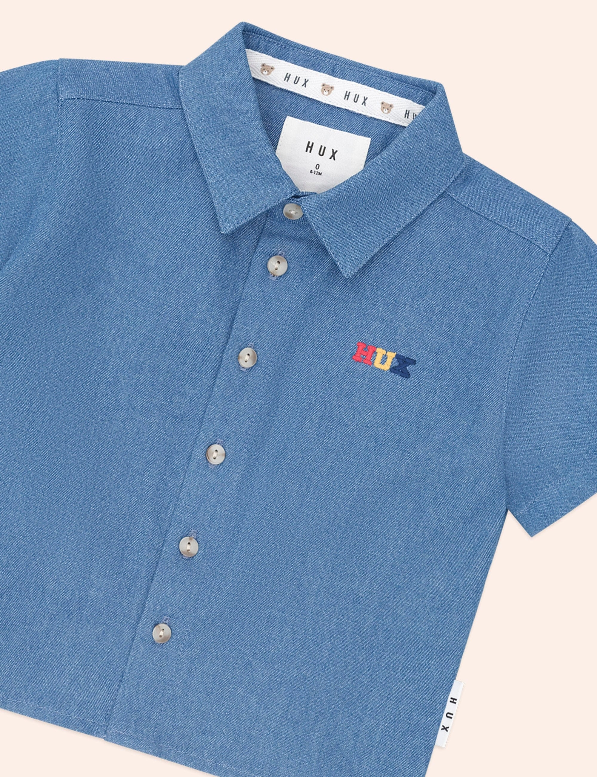 Hux Chambray Short Sleeve Shirt T-SHIRT Huxbaby