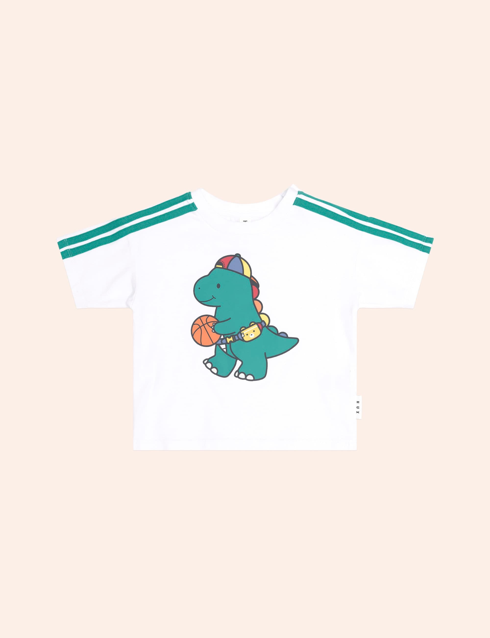 Baller Dino Sporty Stripe Tee T-SHIRT Huxbaby Shopify