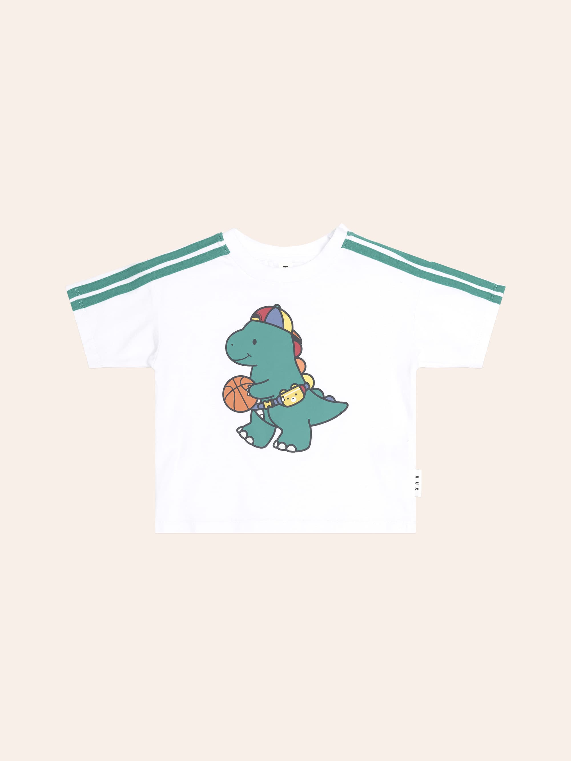 Baller Dino Sporty Stripe Tee T-SHIRT Huxbaby Shopify