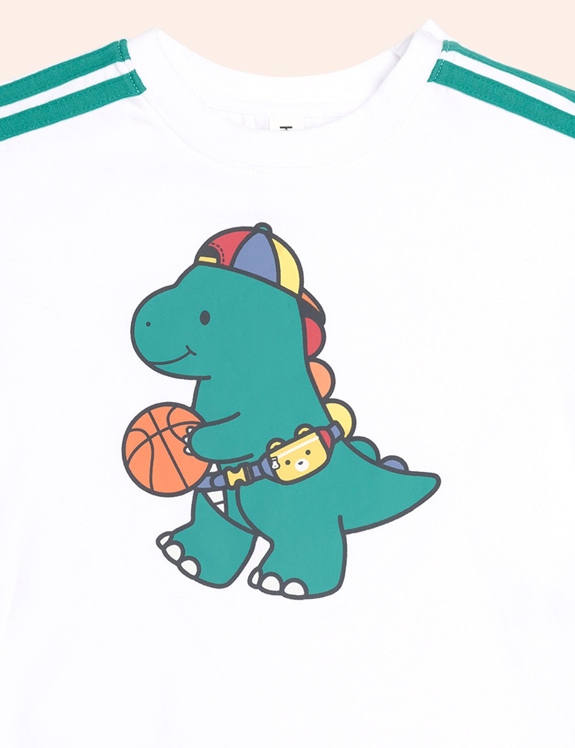Baller Dino Sporty Stripe Tee T-SHIRT Huxbaby Shopify
