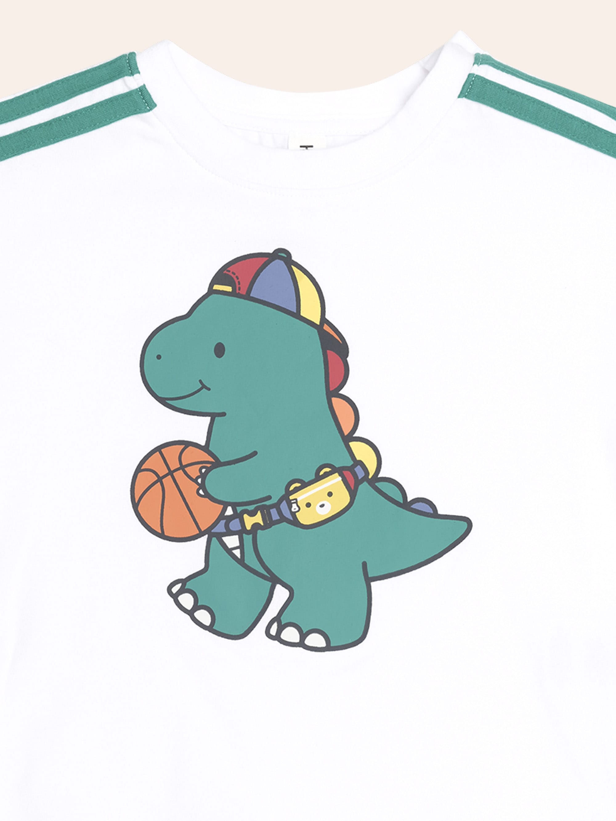 Baller Dino Sporty Stripe Tee T-SHIRT Huxbaby Shopify