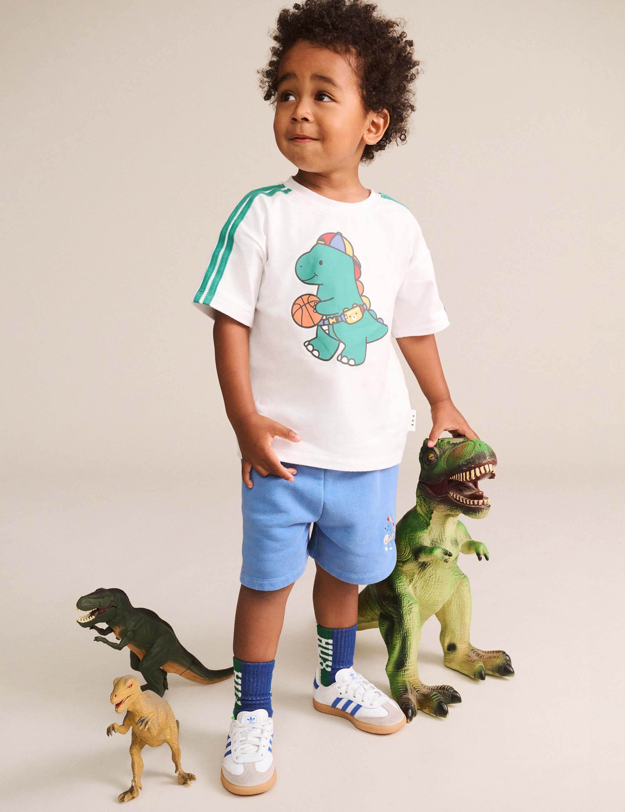Baller Dino Sporty Stripe Tee T-SHIRT Huxbaby Shopify