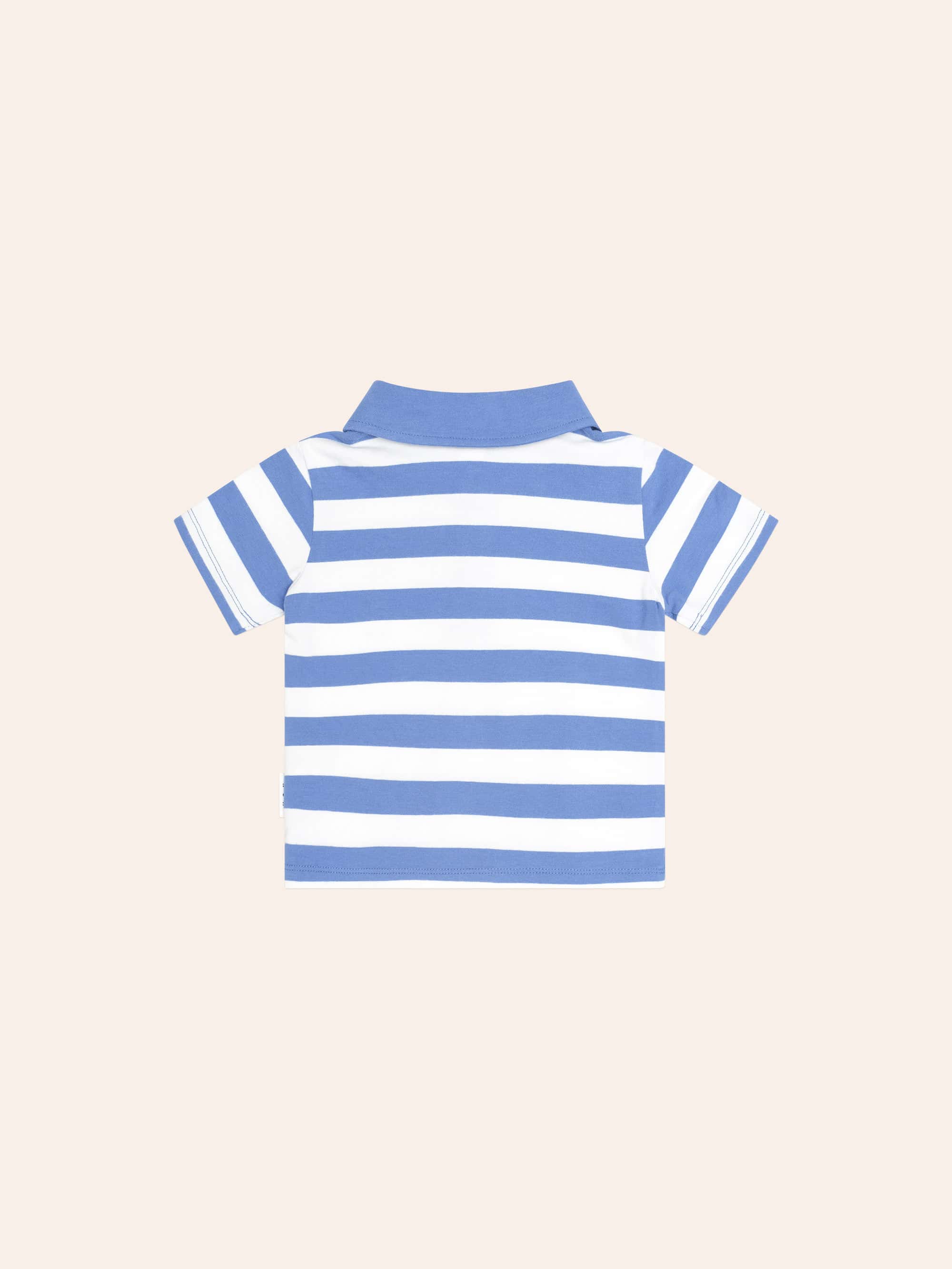 Huxbaby Shopify TOP SL Nautical Stripe Standing Hux Polo