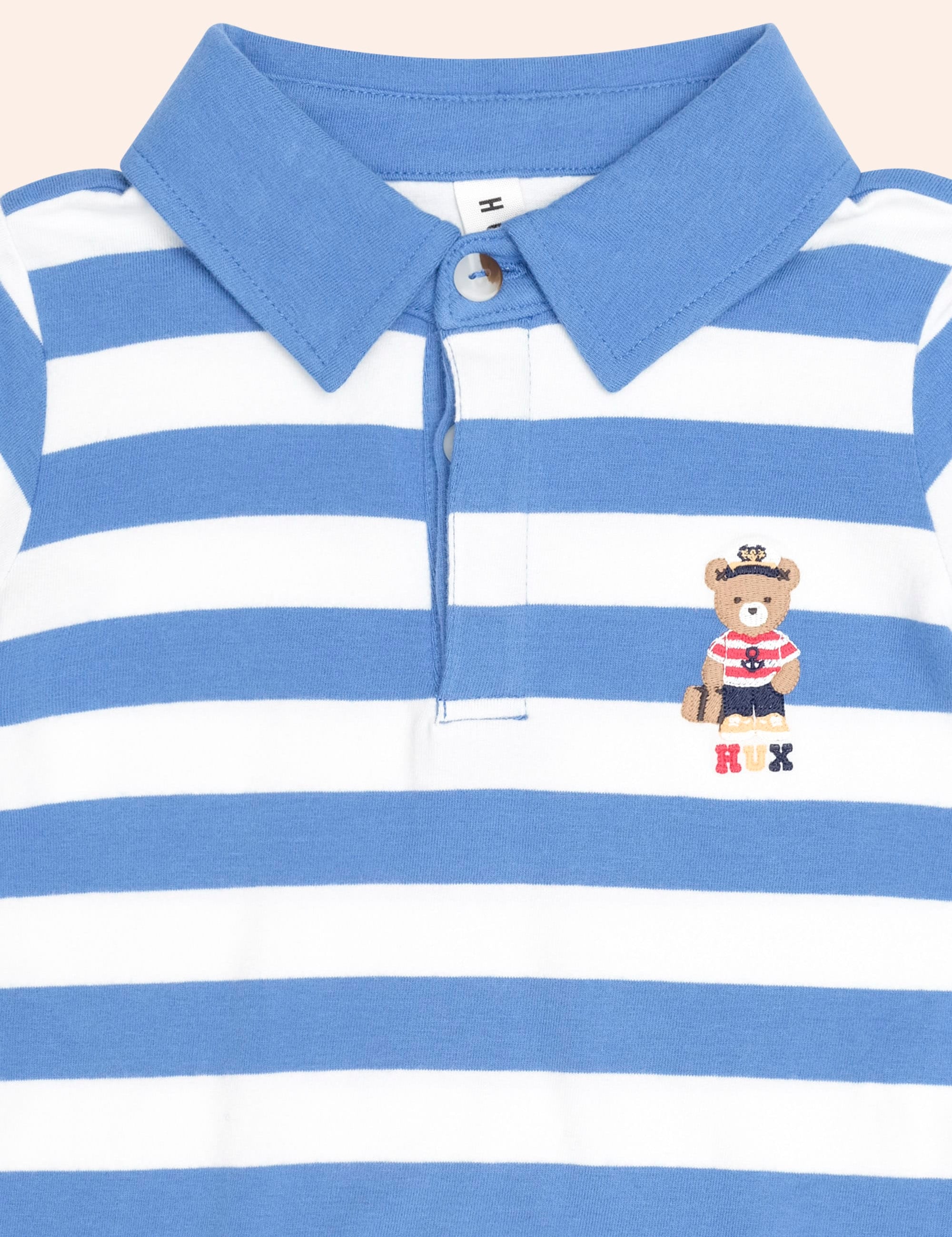 Nautical Stripe Standing Hux Polo TOP SL Huxbaby Shopify