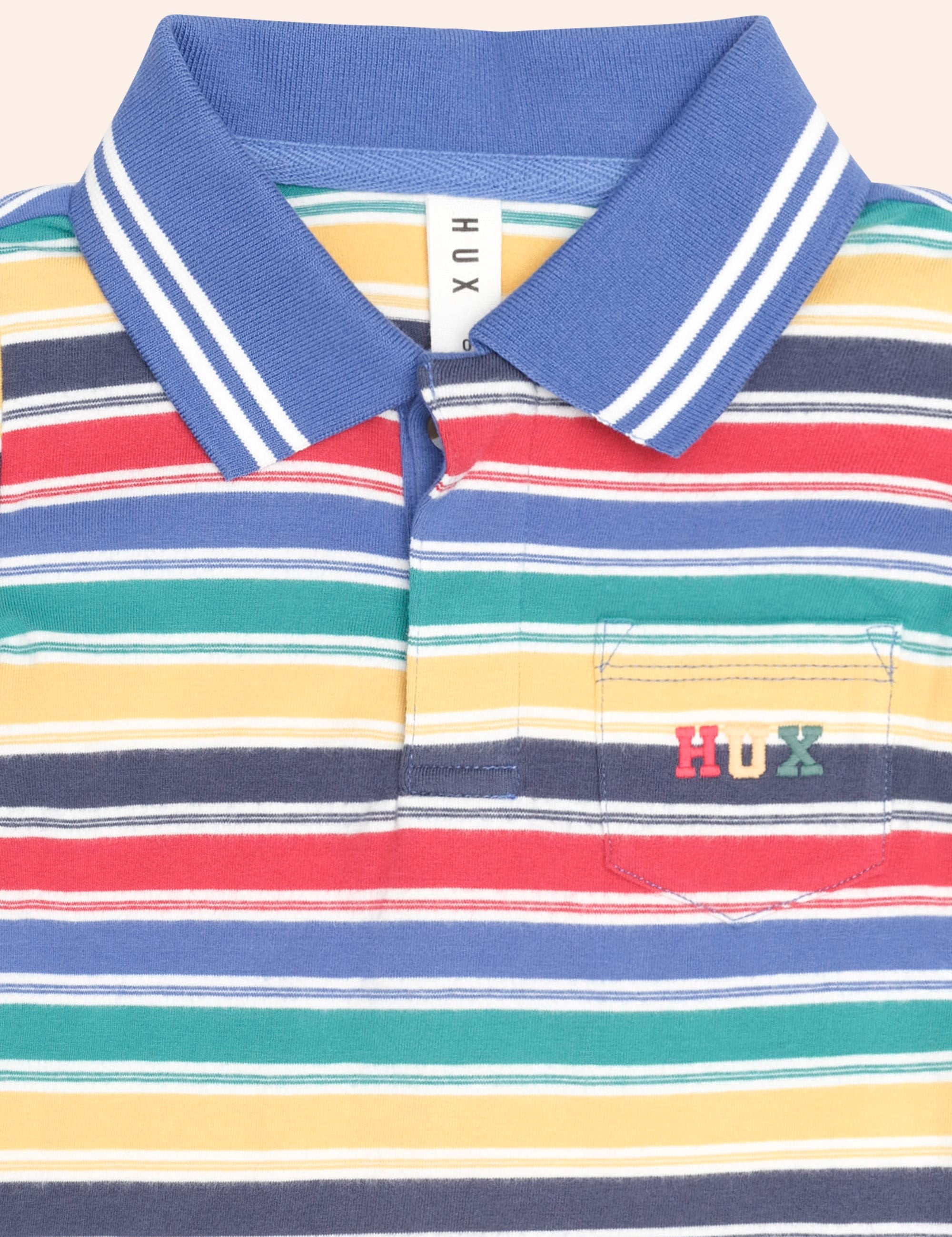 Vintage Stripe Hux Emb Polo TOP SL Huxbaby Shopify