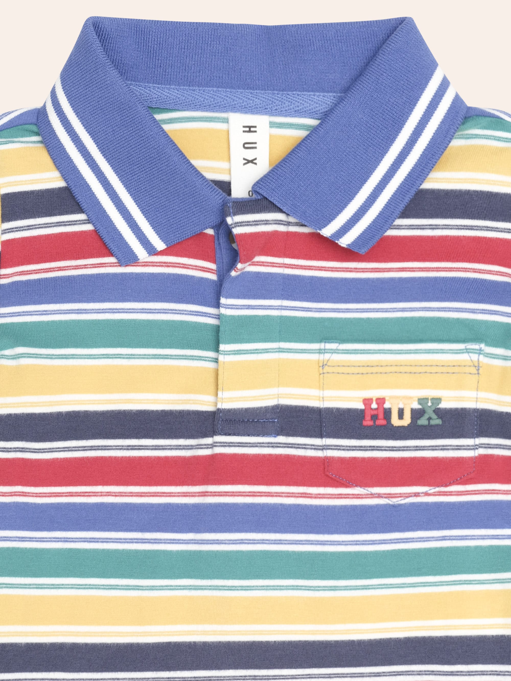 Vintage Stripe Hux Emb Polo TOP SL Huxbaby Shopify