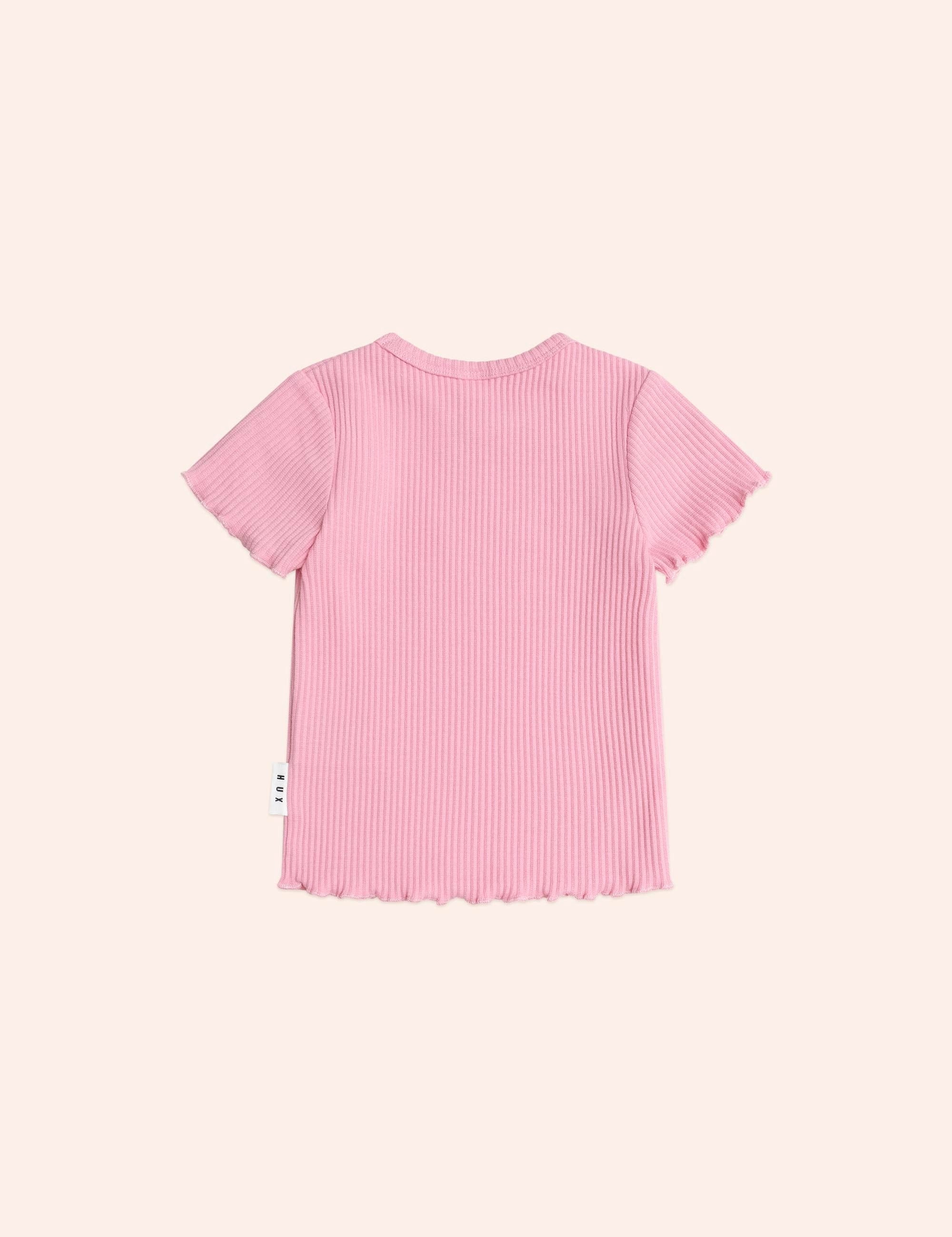 Pink Rib Tee T-SHIRT Huxbaby
