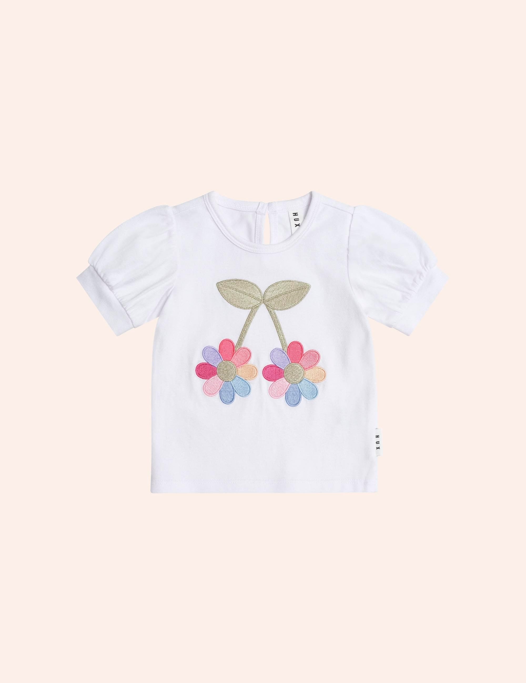 Flower Power Puff Sleeve Tee T-SHIRT Huxbaby