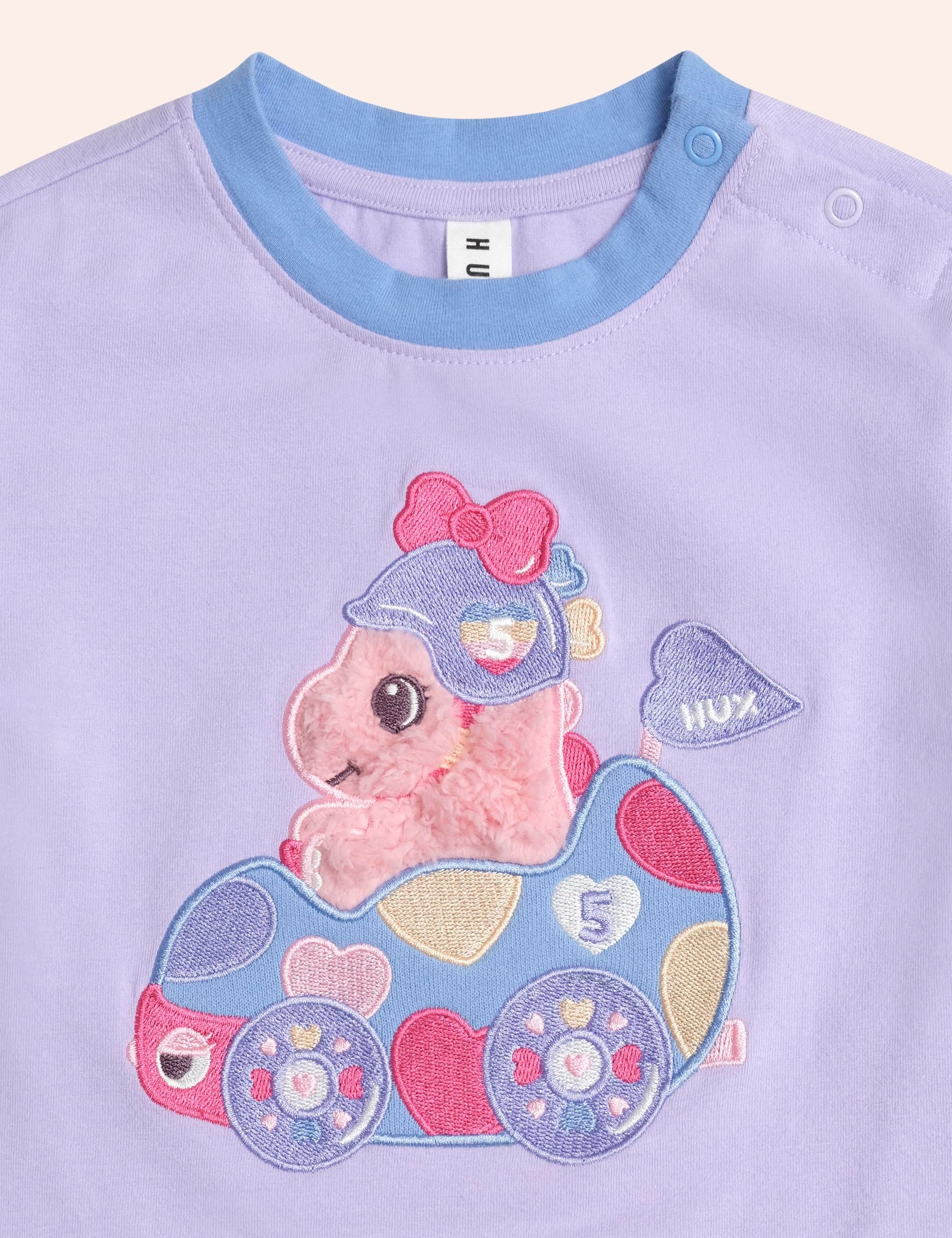 Racer Dino Boxy Tee Pastel T-SHIRT Huxbaby
