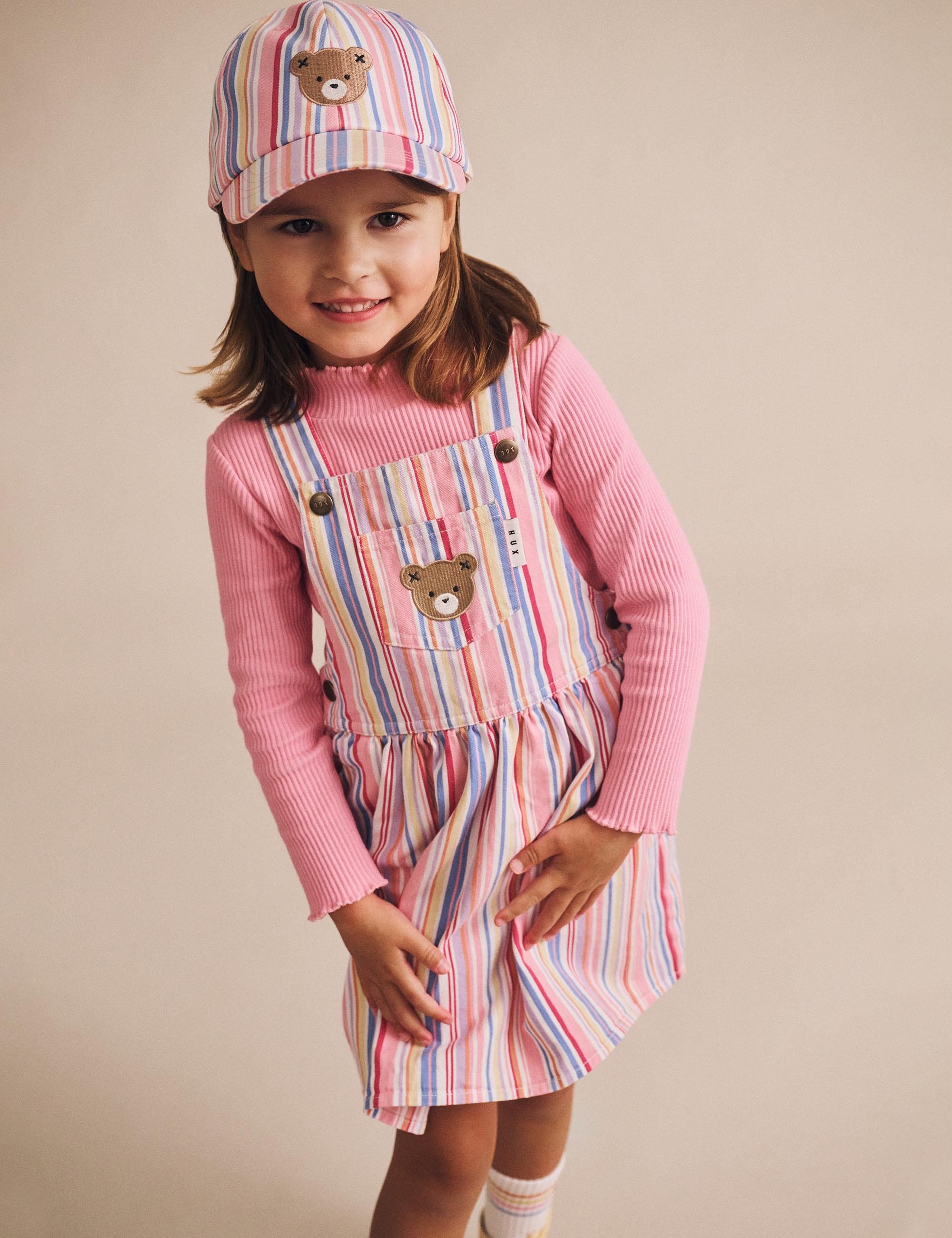 Pink Rib Skivvy TOP LS Huxbaby