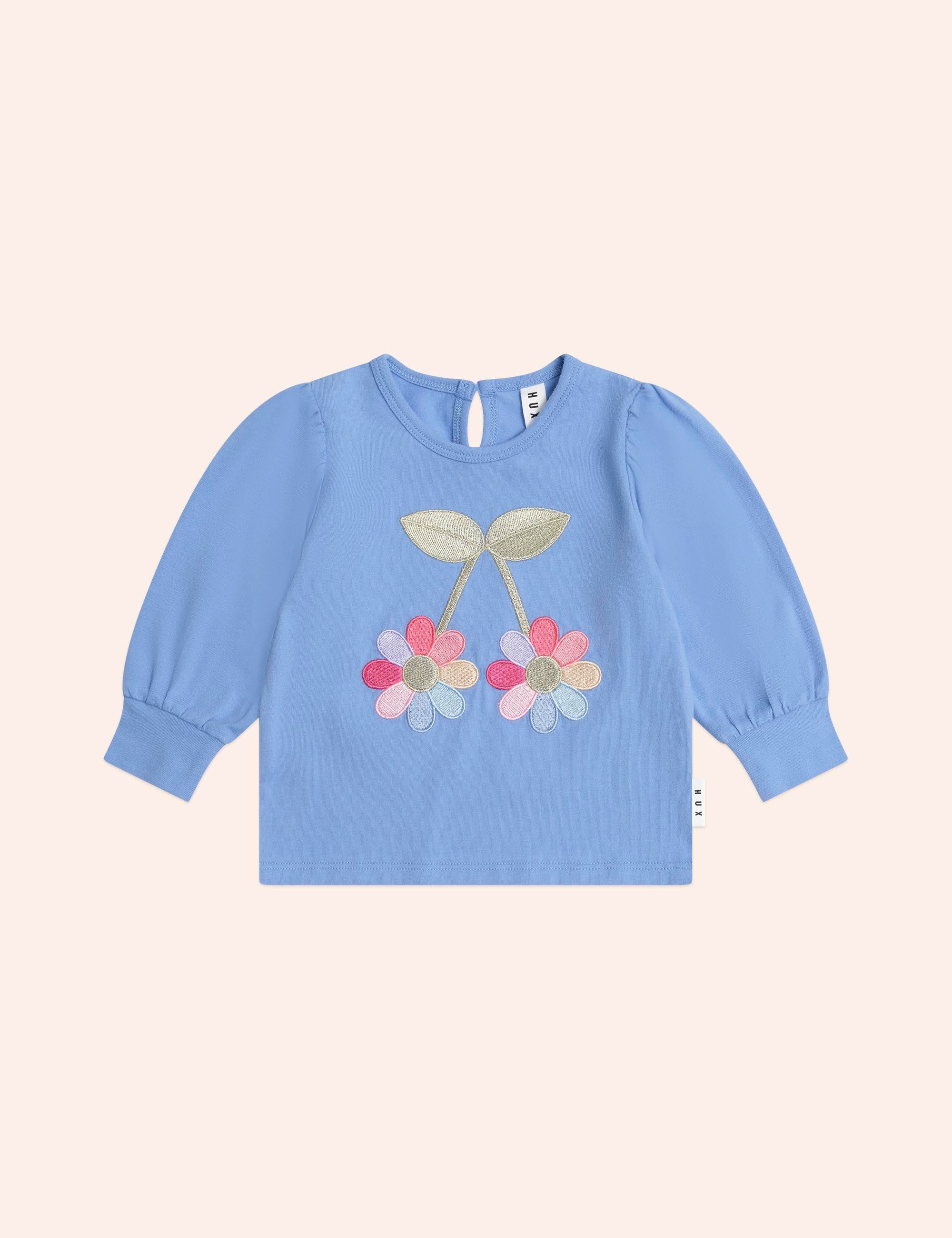 Flower Power Puff Sleeve Top TOP LS Huxbaby