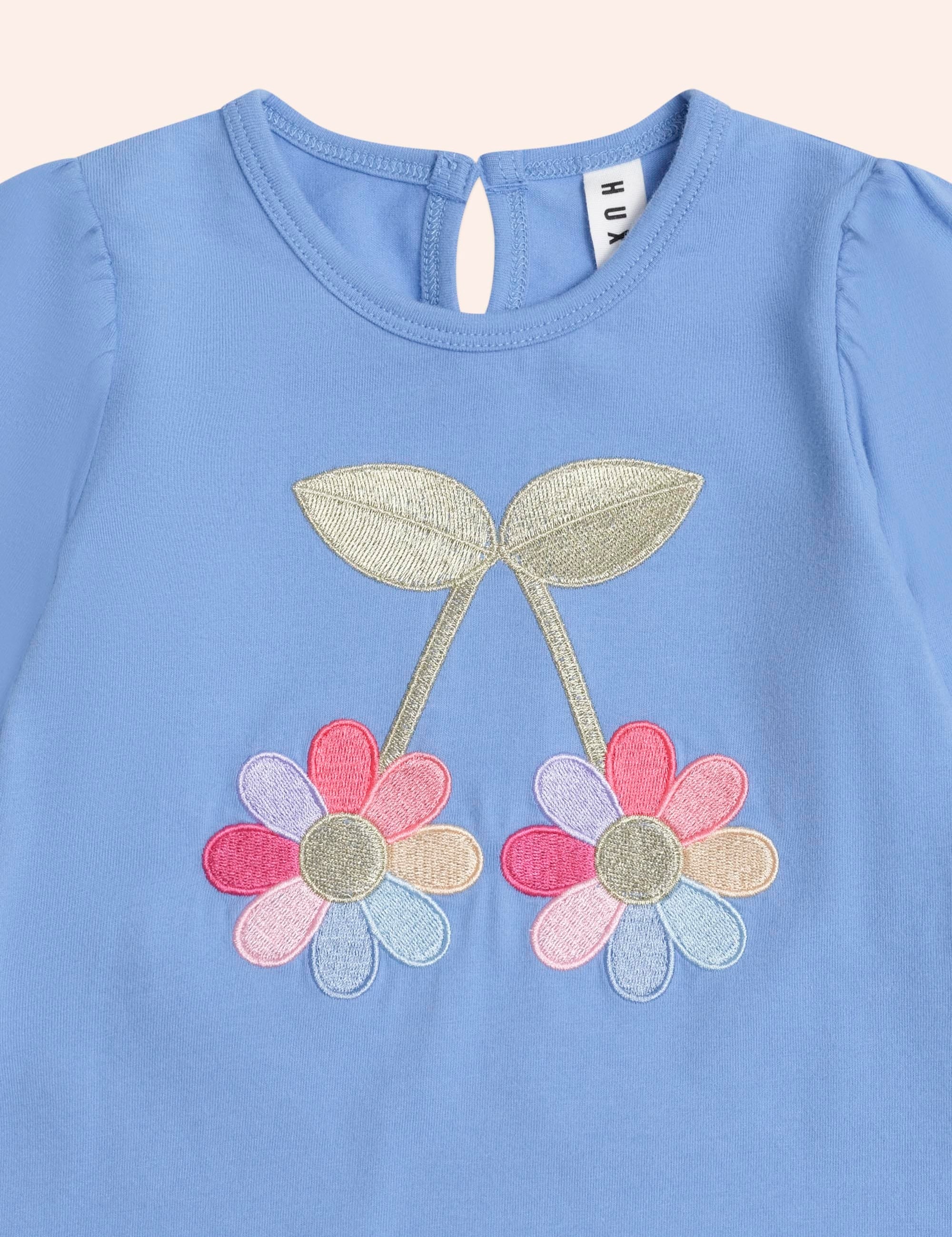 Flower Power Puff Sleeve Top TOP LS Huxbaby