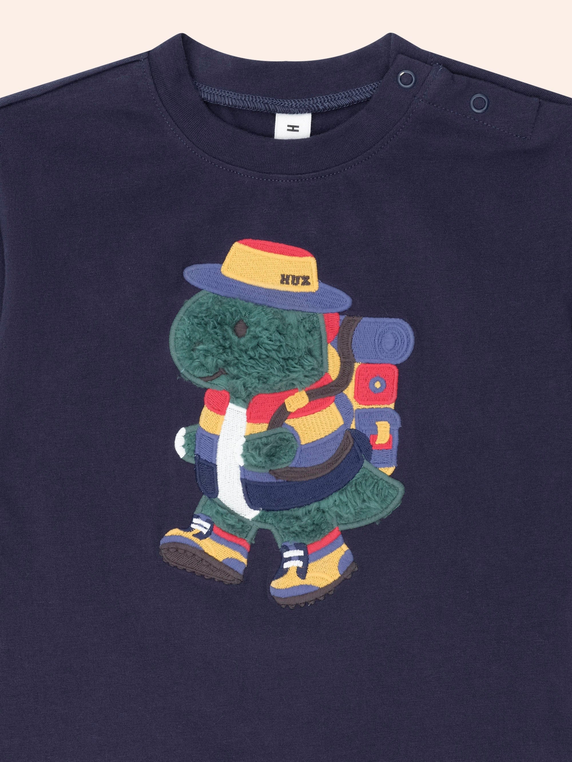 Camping Dino Drop Sleeve Top TOP LS Huxbaby