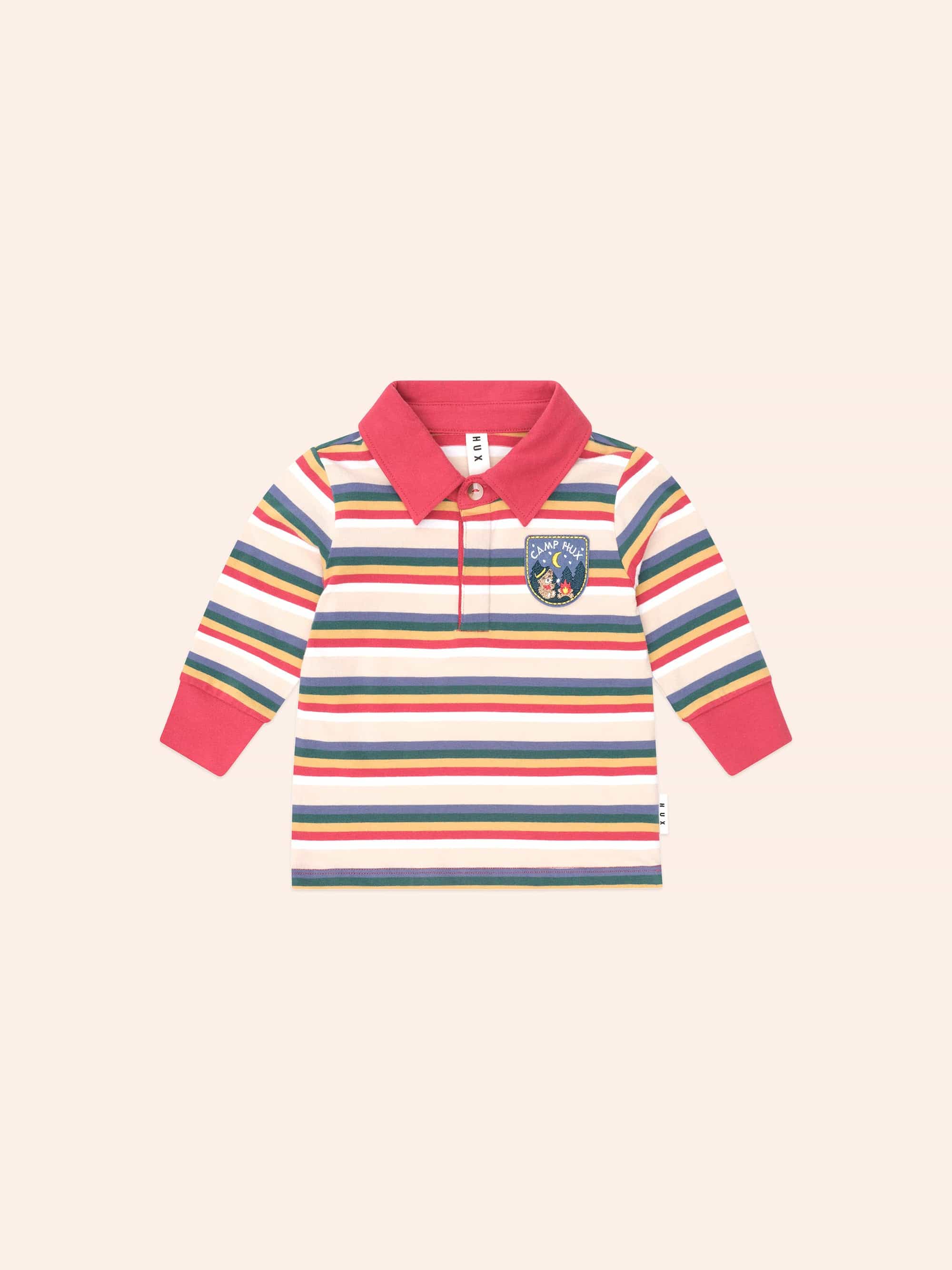 Vintage Stripe Camp Hux Polo TOP LS Huxbaby