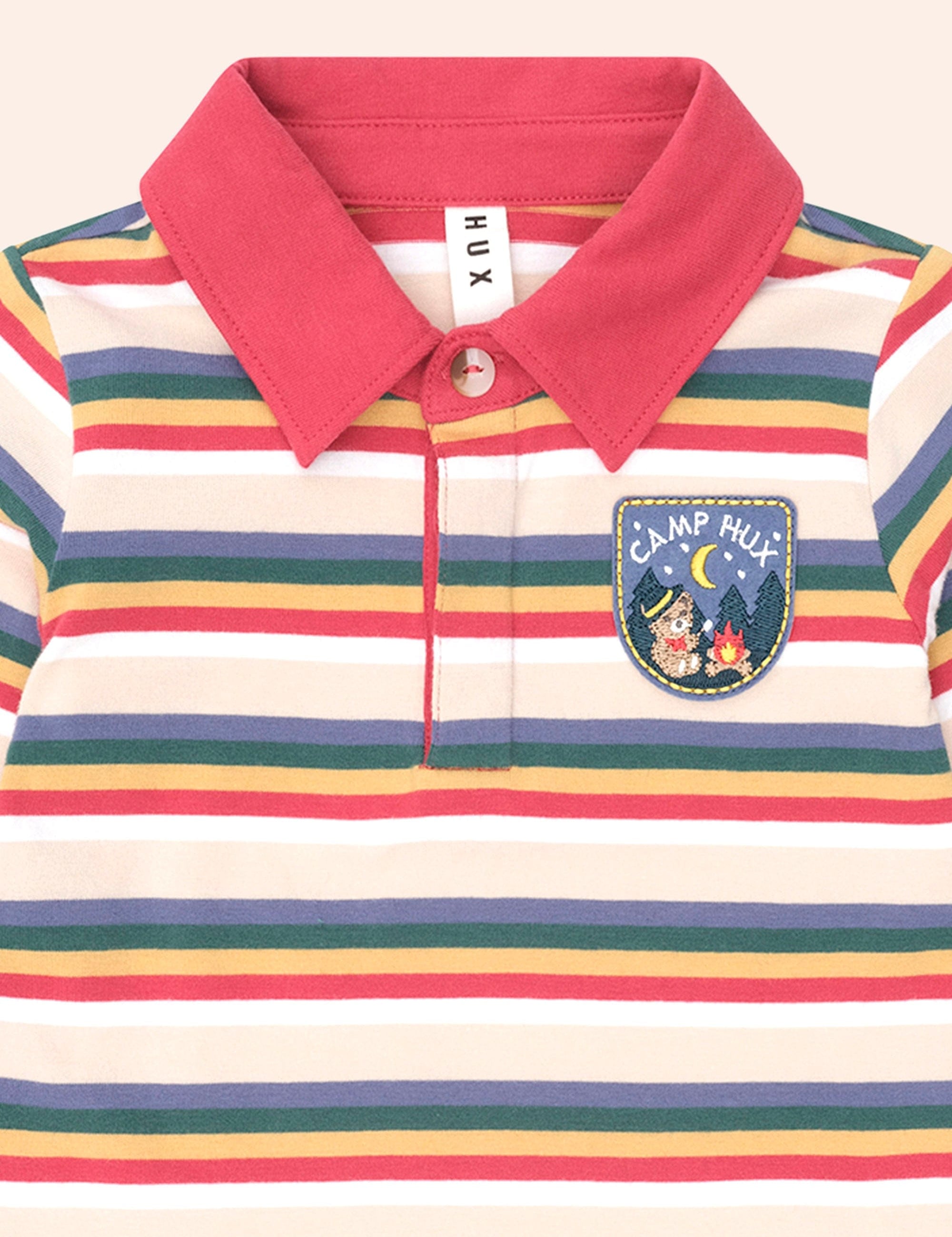 Vintage Stripe Camp Hux Polo TOP LS Huxbaby