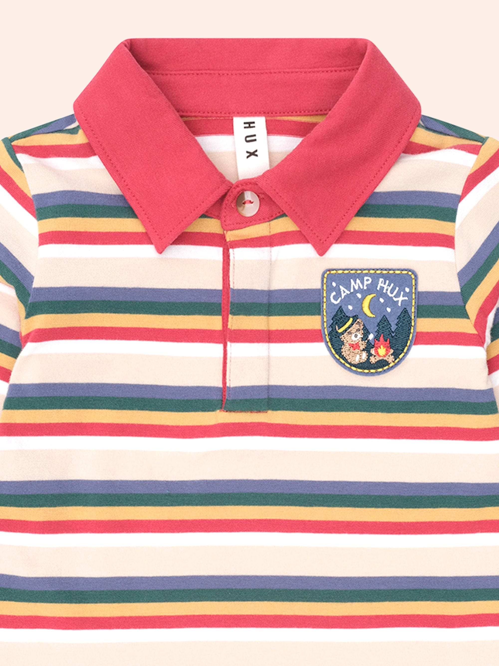 Vintage Stripe Camp Hux Polo TOP LS Huxbaby