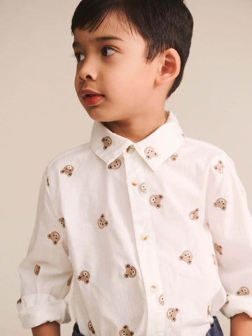 All Over Hux Emb L/Slv Shirt TOP LS Huxbaby Shopify