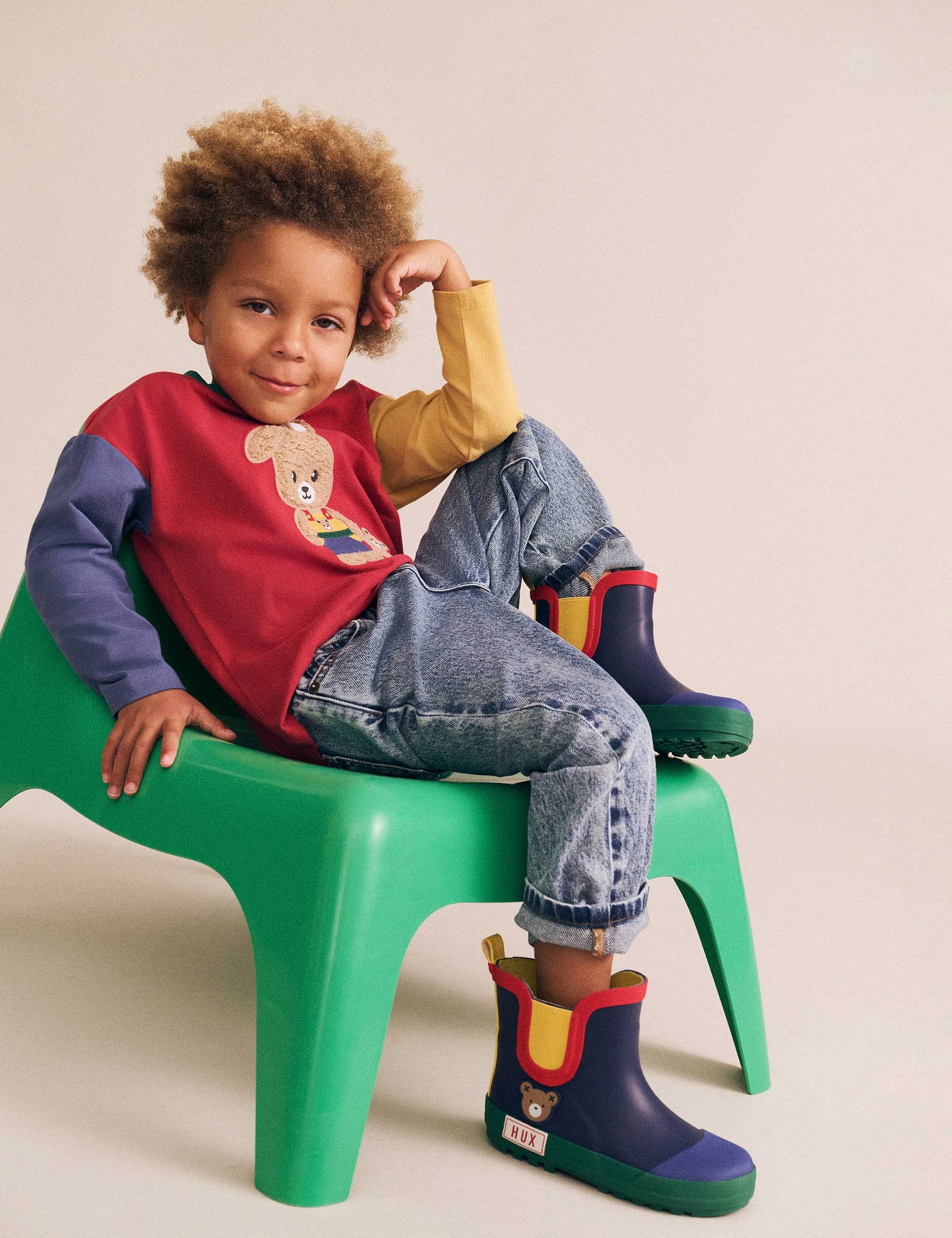 Colour Block Bunny Top TOP LS Huxbaby