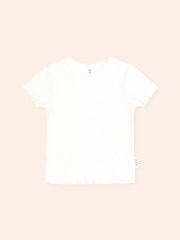 Almond Milk Rib Tee SL TOP Huxbaby Shopify
