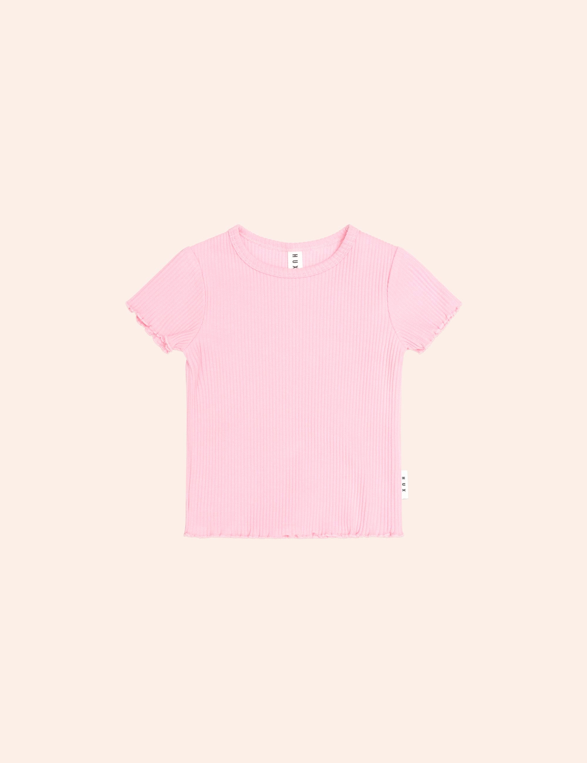 Strawberry Crme Rib Tee SL TOP Huxbaby Shopify