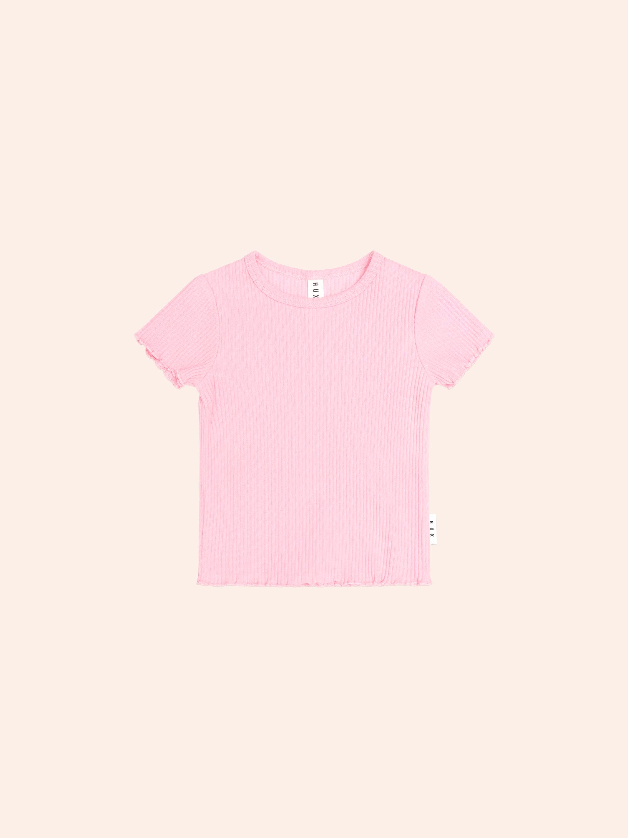 Strawberry Crme Rib Tee SL TOP Huxbaby Shopify