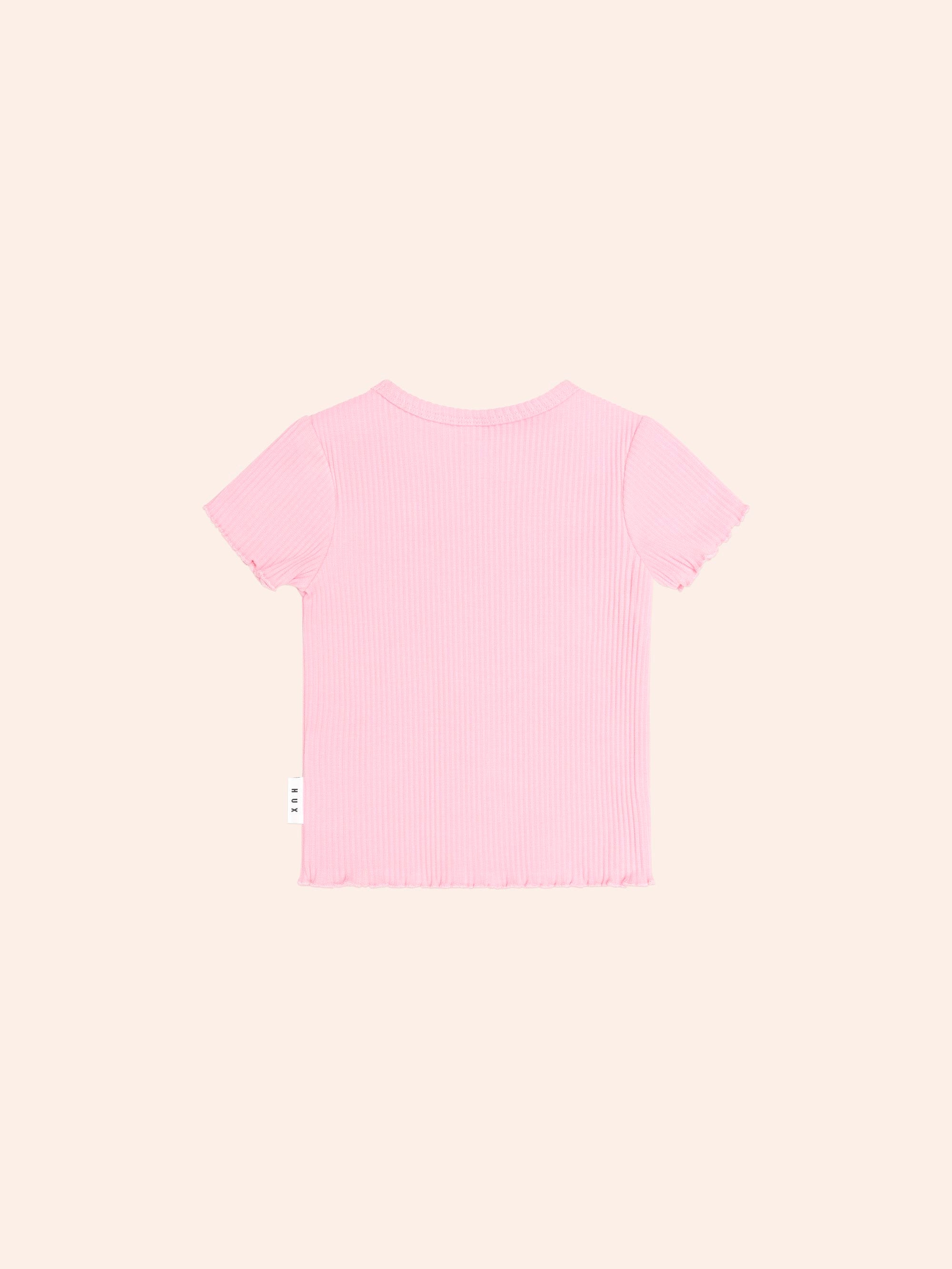 Strawberry Crme Rib Tee SL TOP Huxbaby Shopify