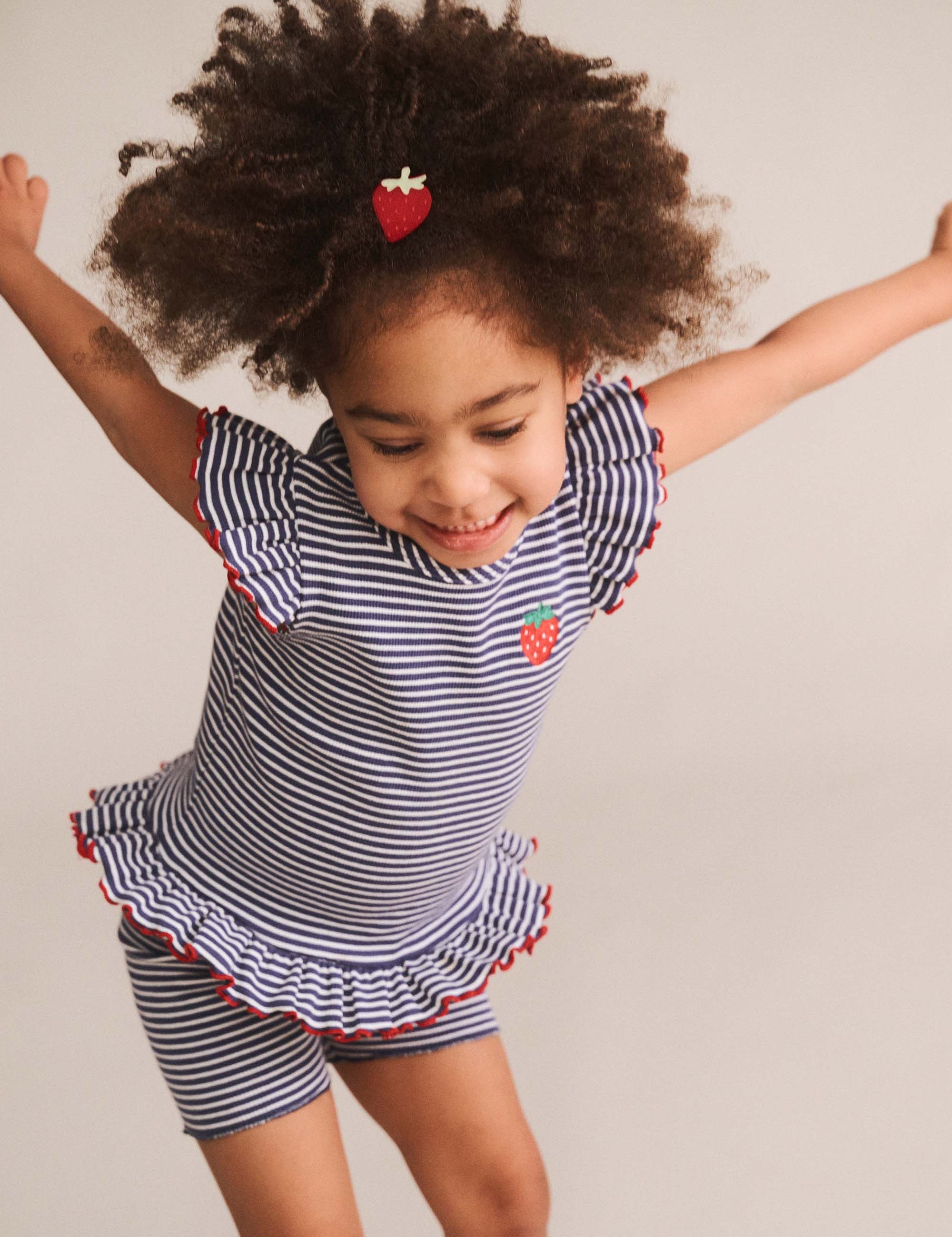 Ink Stripe Rib Peplum Tee SL TOP Huxbaby Shopify