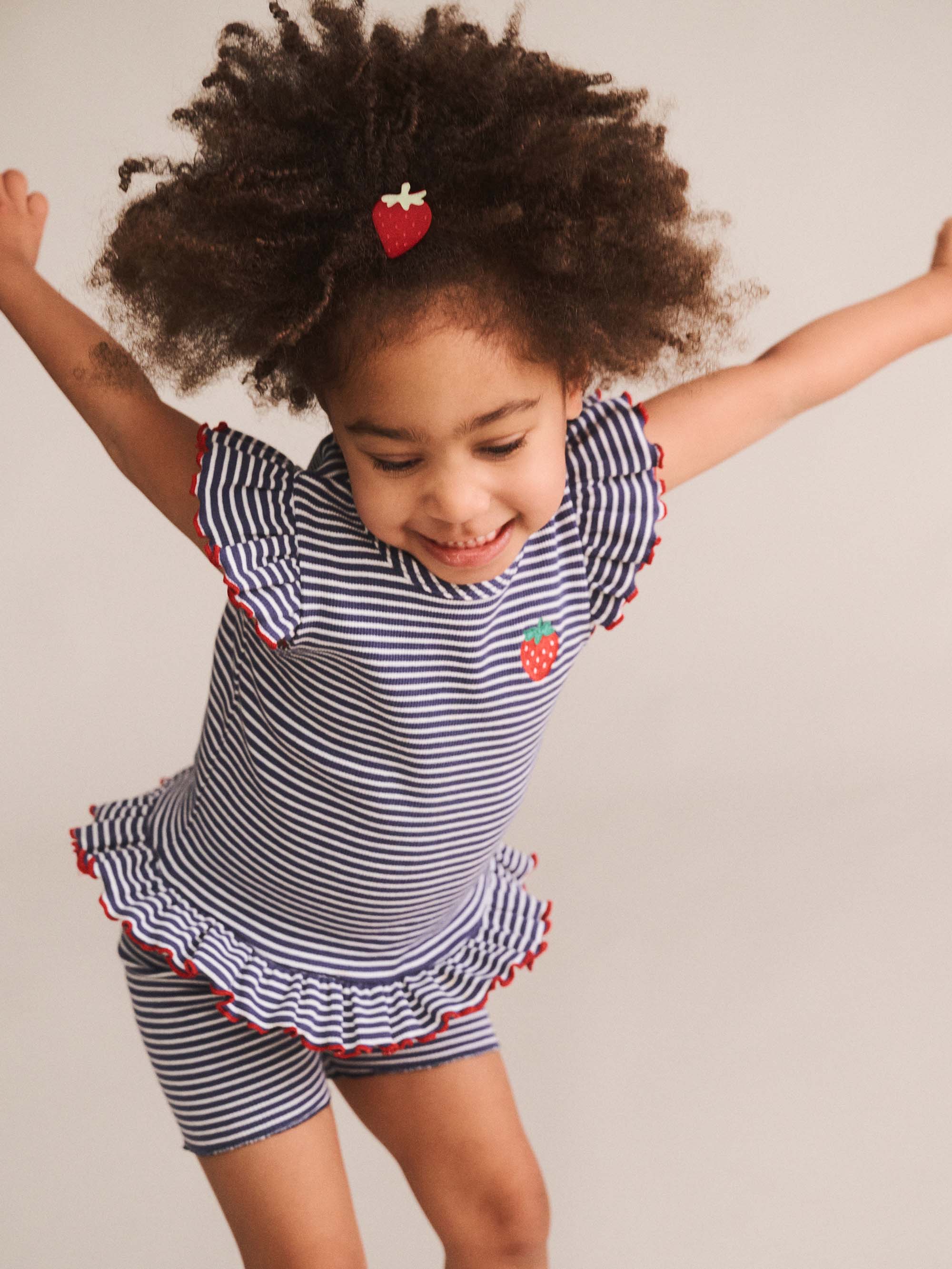 Ink Stripe Rib Peplum Tee SL TOP Huxbaby Shopify