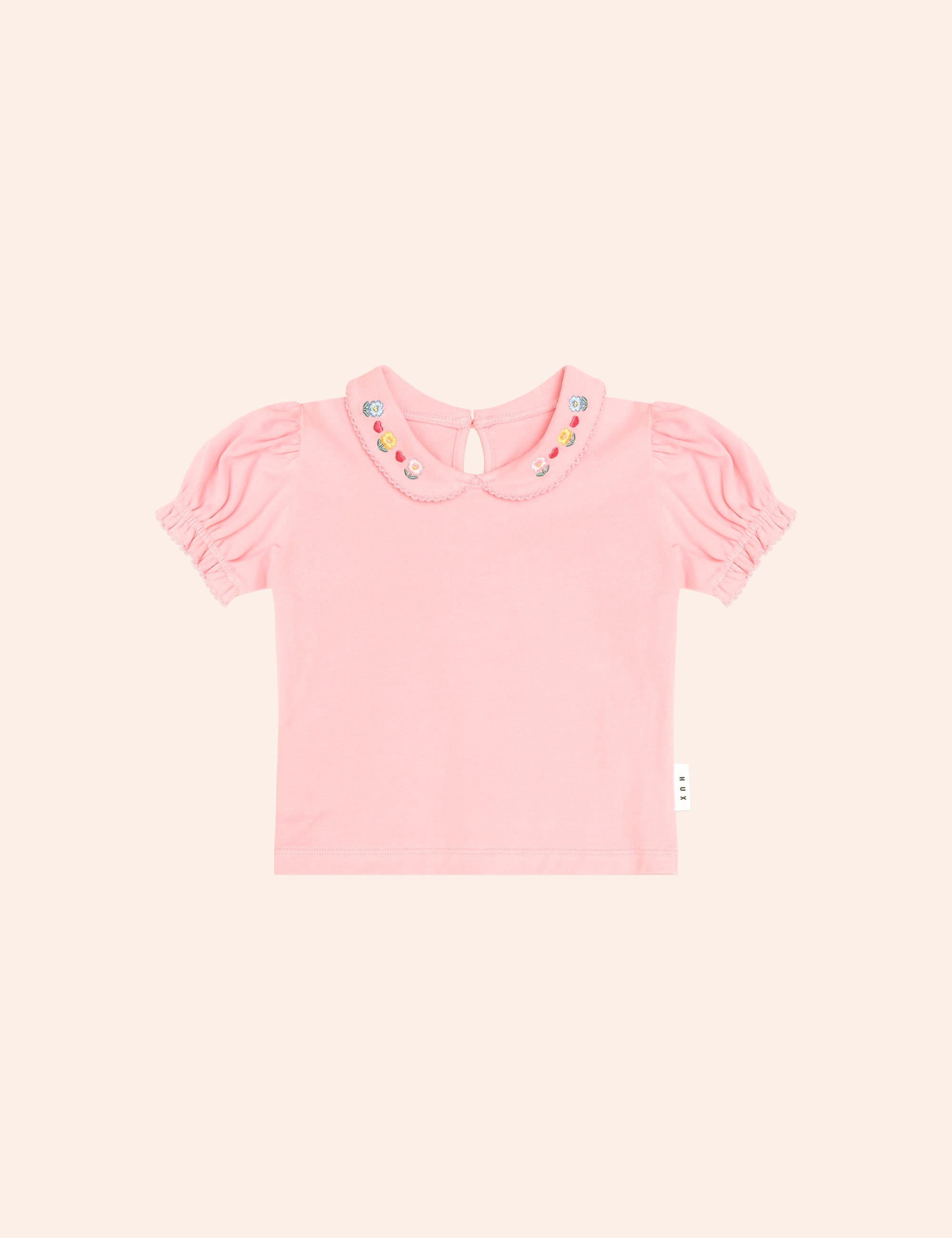 Floral Collar Puff Slv Tee SL TOP Huxbaby Shopify