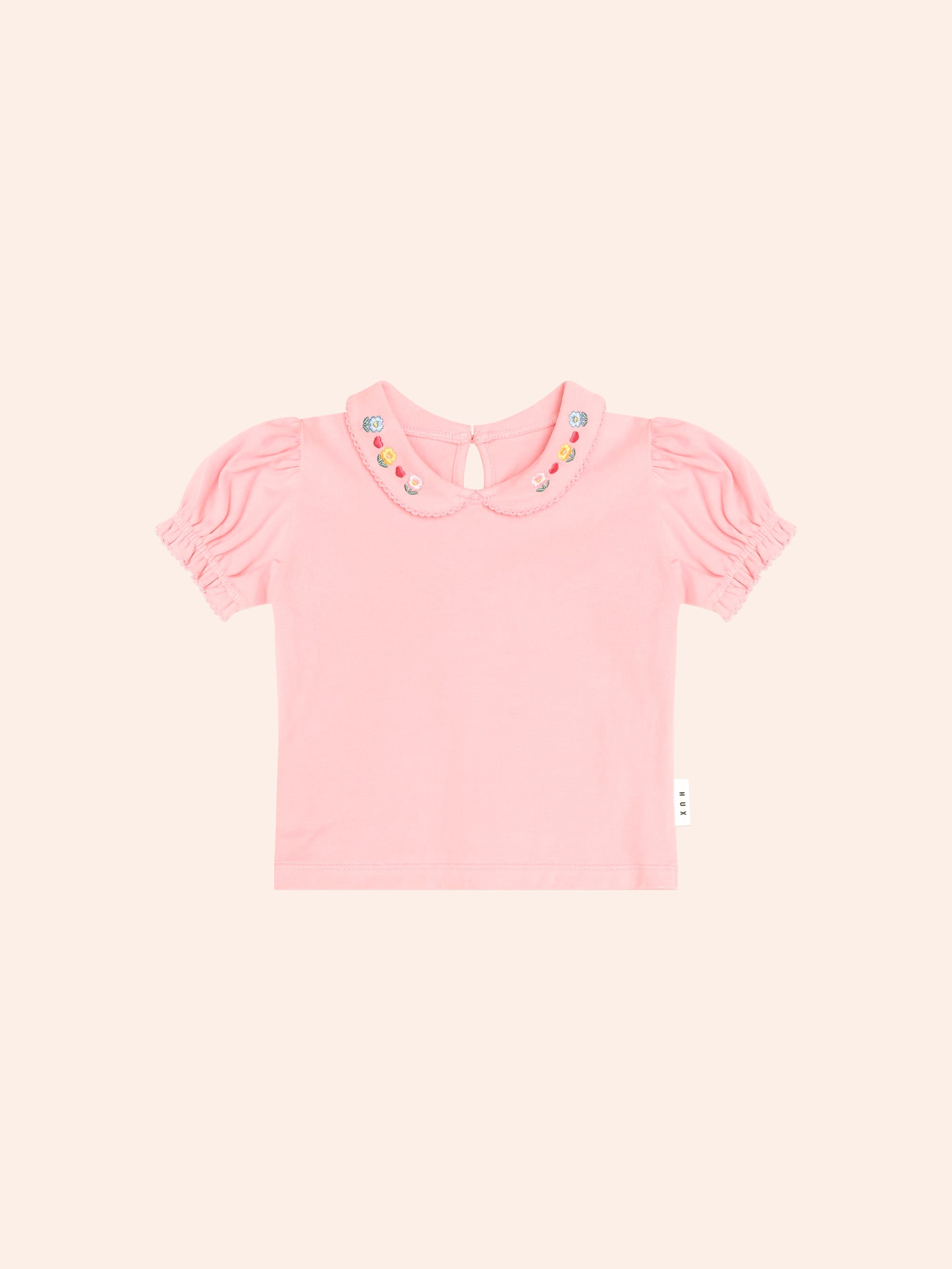 Floral Collar Puff Slv Tee SL TOP Huxbaby Shopify