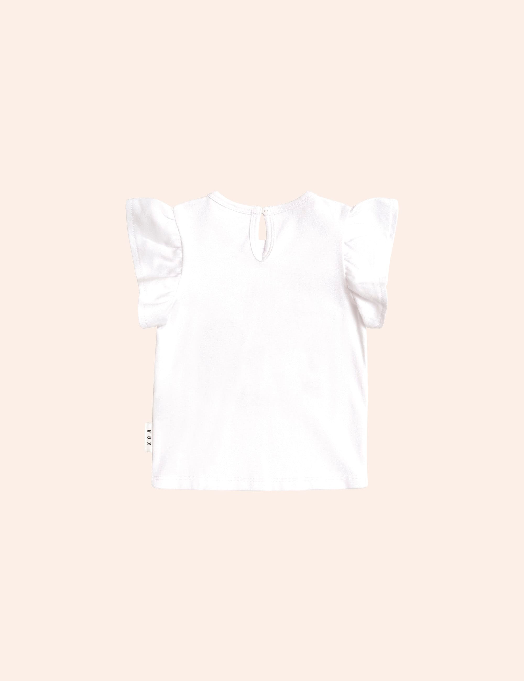 Strawberry Bow Frill Tee SL TOP Huxbaby Shopify