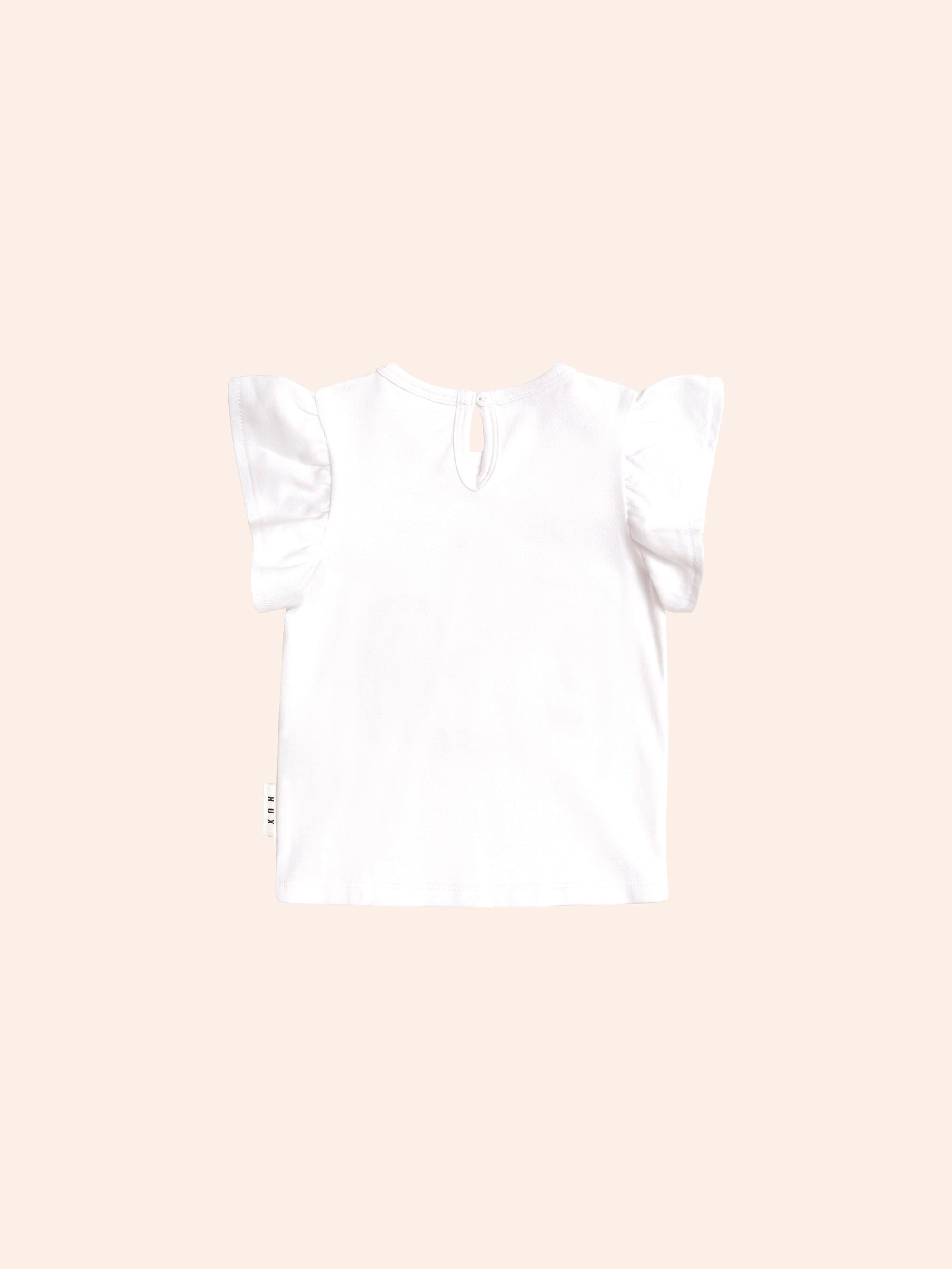 Strawberry Bow Frill Tee SL TOP Huxbaby Shopify