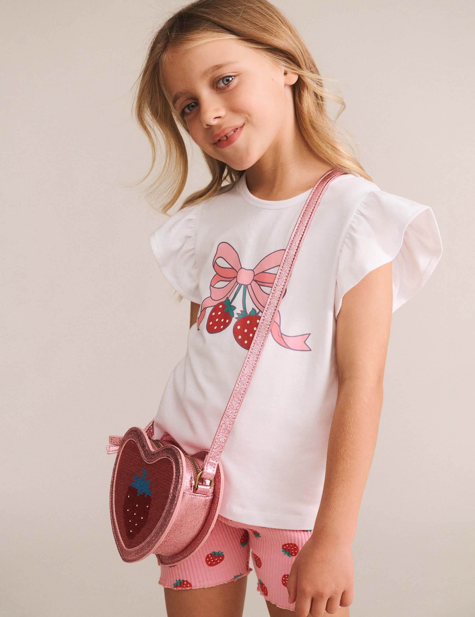 Strawberry Bow Frill Tee SL TOP Huxbaby Shopify