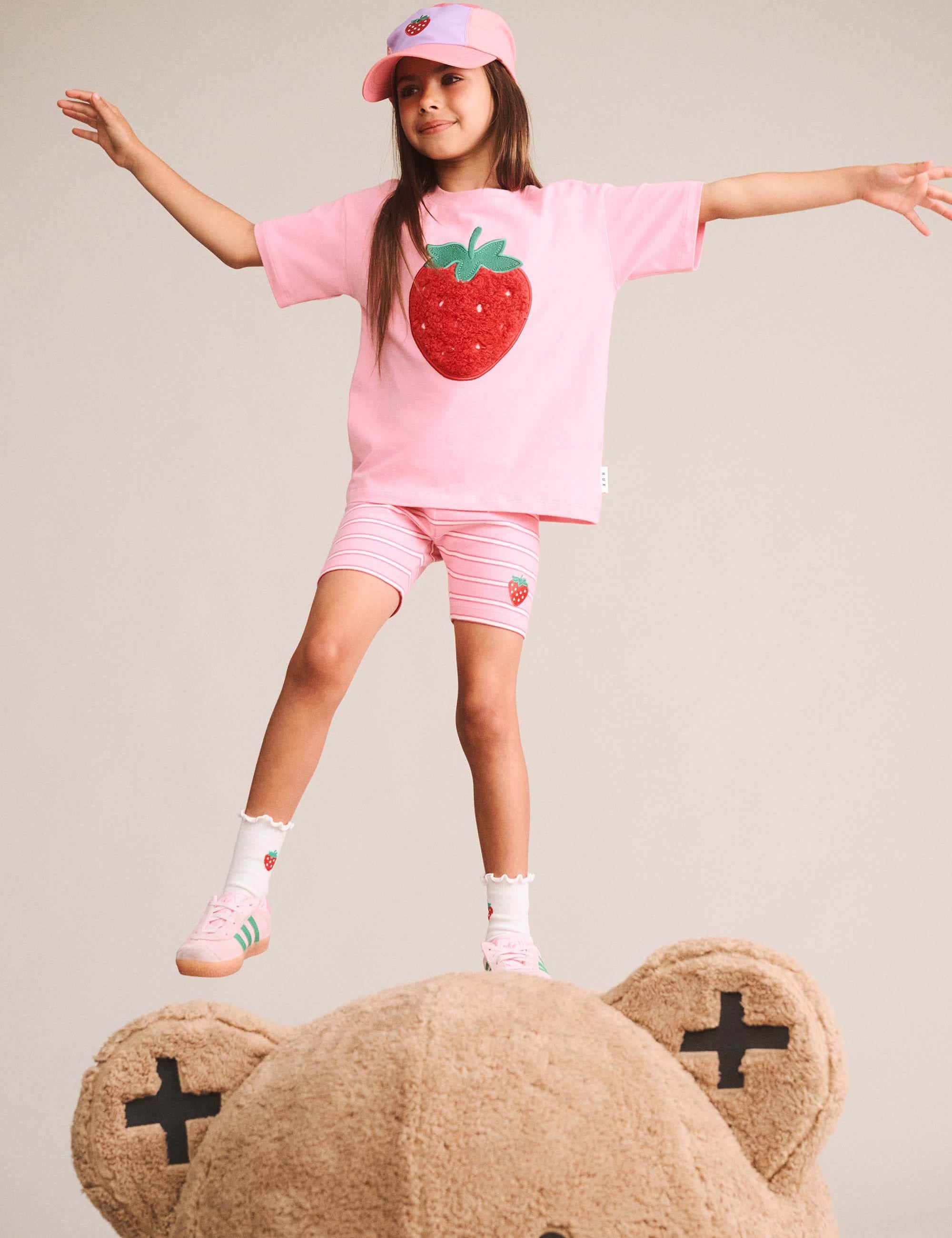 Furry Strawberry Slouchy Tee SL TOP Huxbaby Shopify