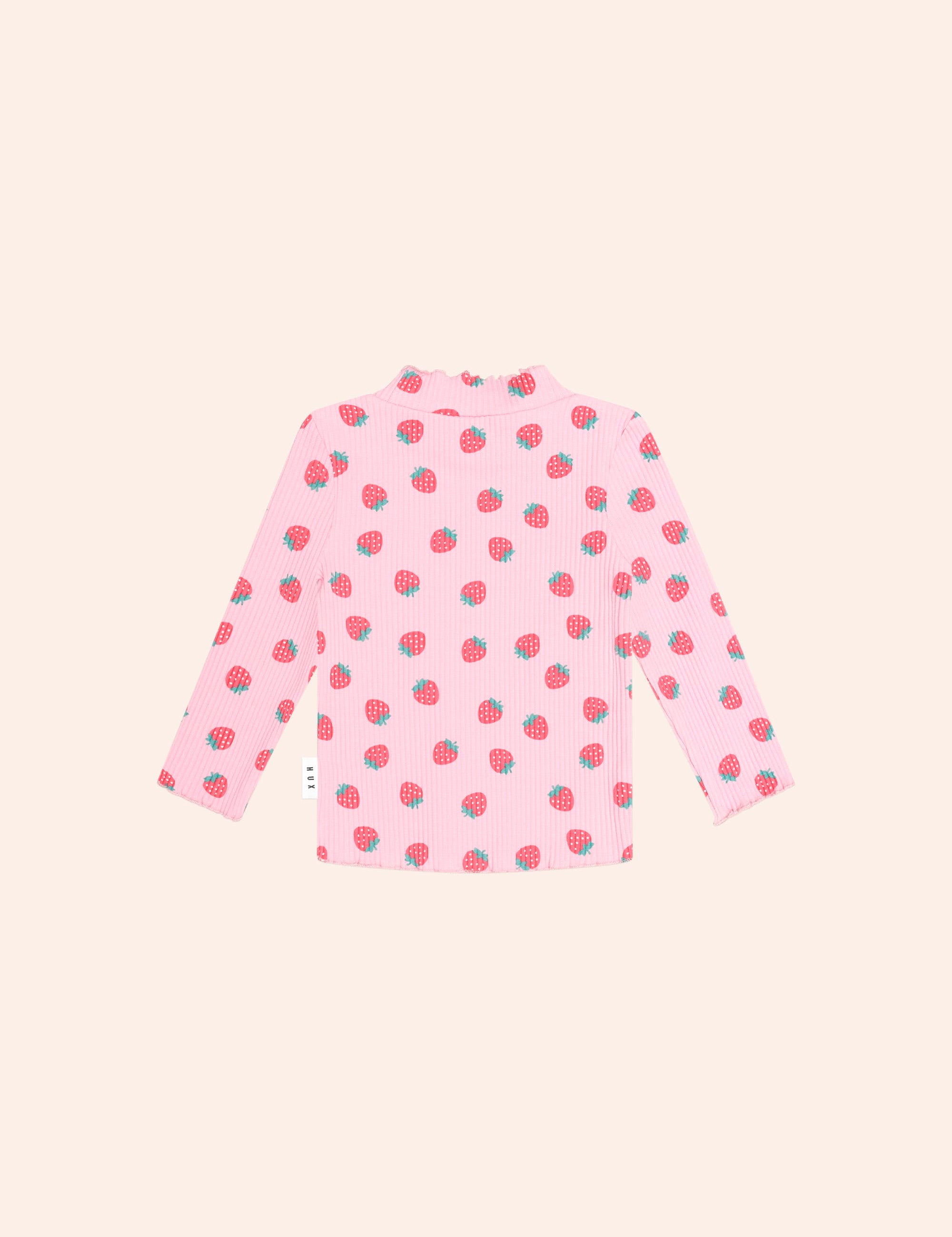 Strawberry Print Rib Skivvy TOP LS Huxbaby Shopify