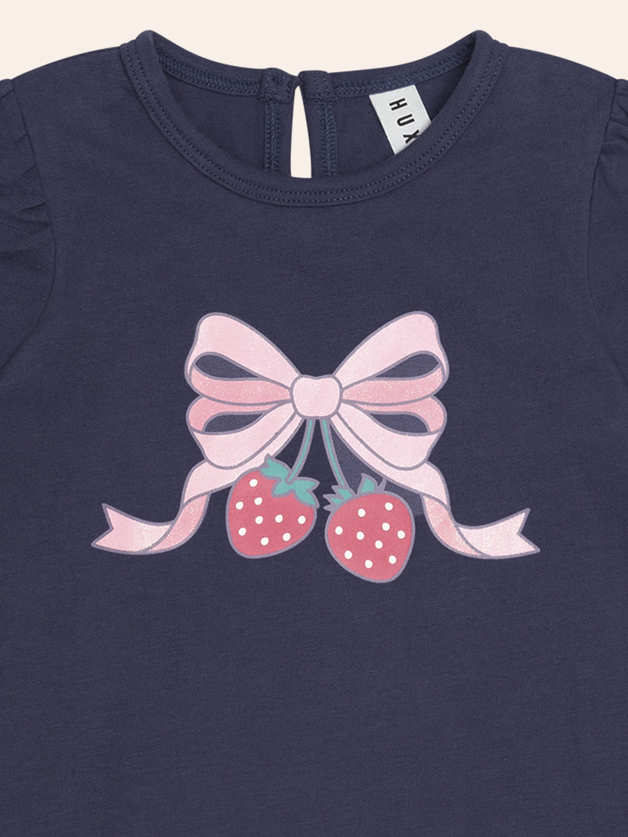 Strawberry Bow Puff Slv Top TOP LS Huxbaby Shopify