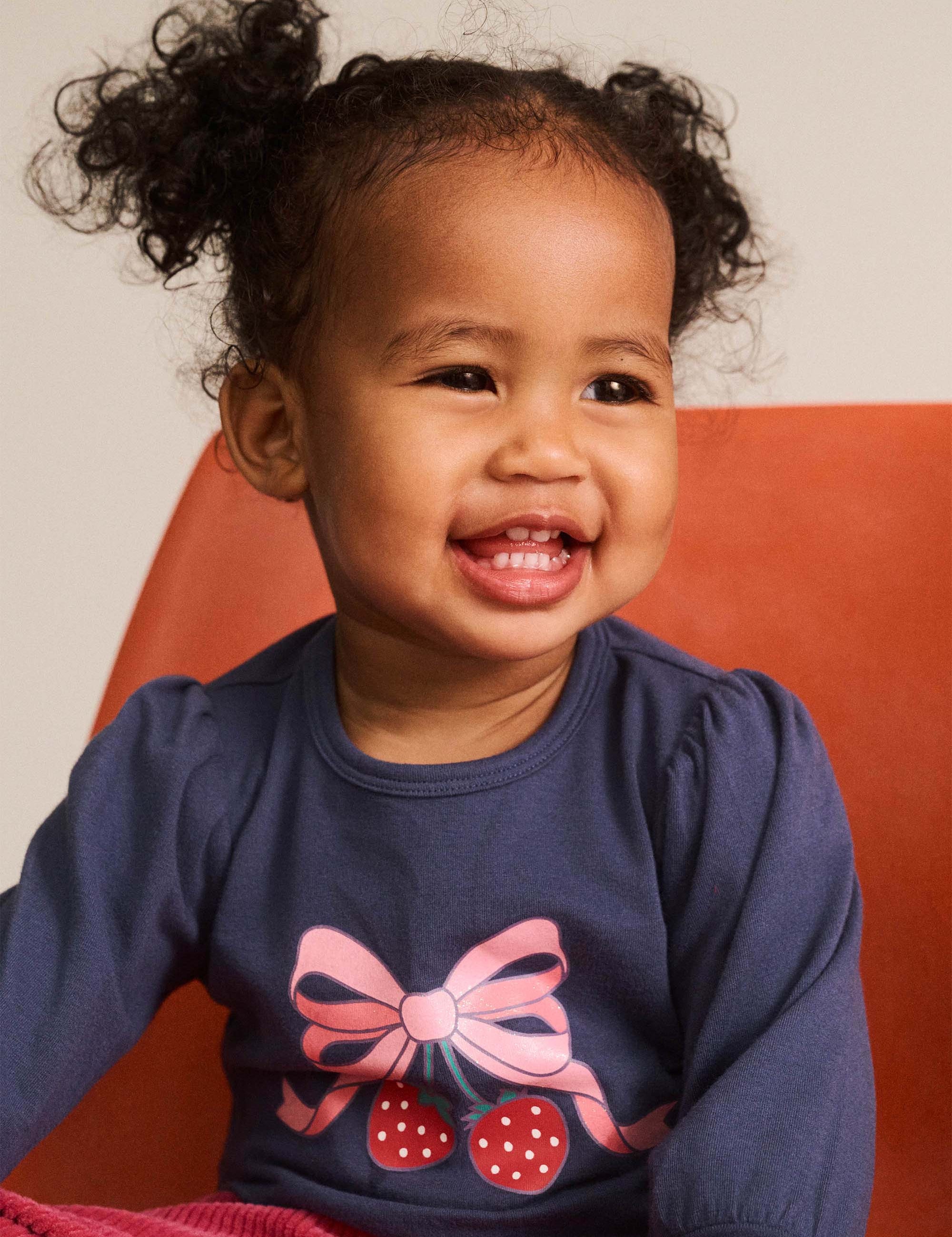 Strawberry Bow Puff Slv Top TOP LS Huxbaby Shopify