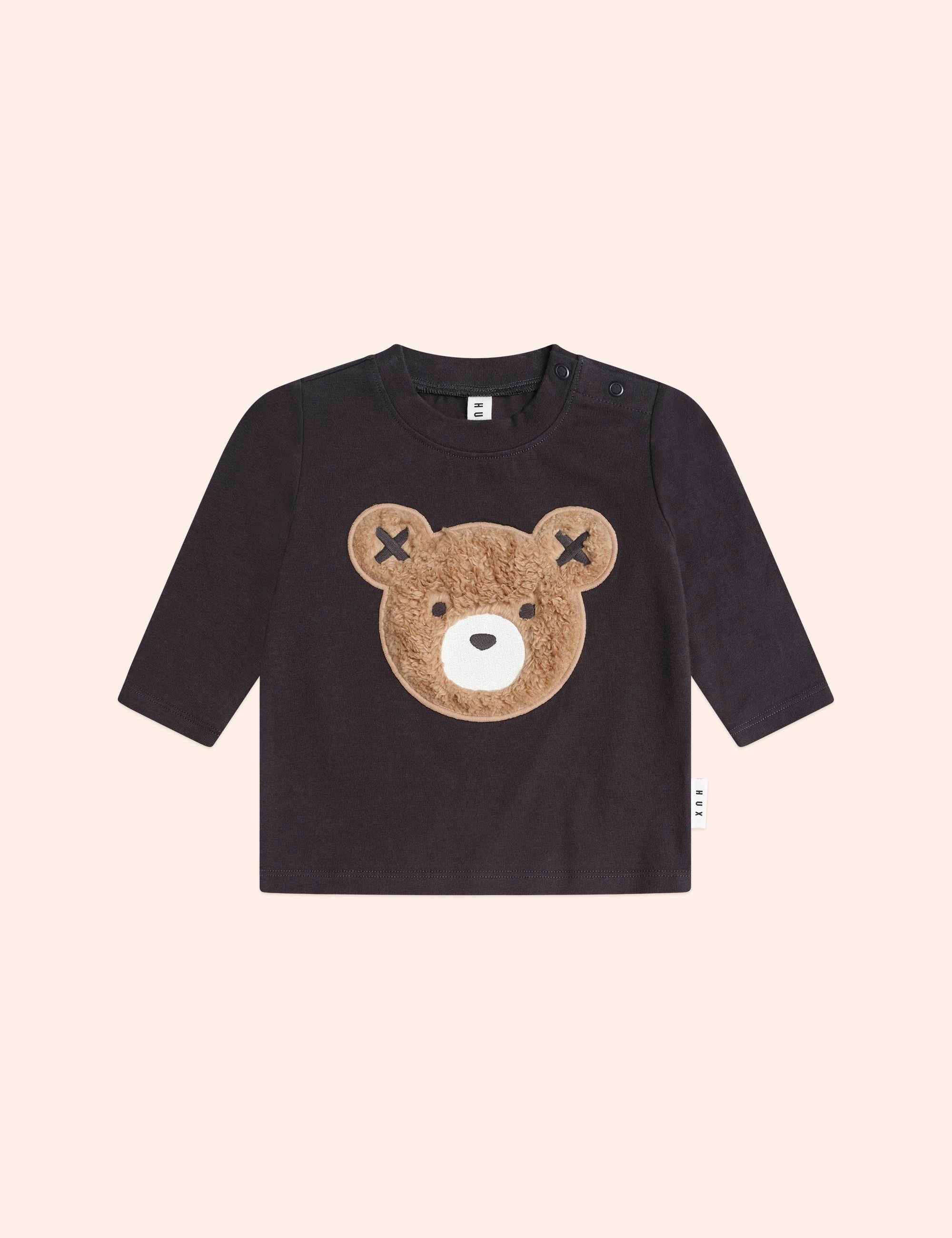 Furry Huxbear Longsleeve Top Black TOP LS Huxbaby