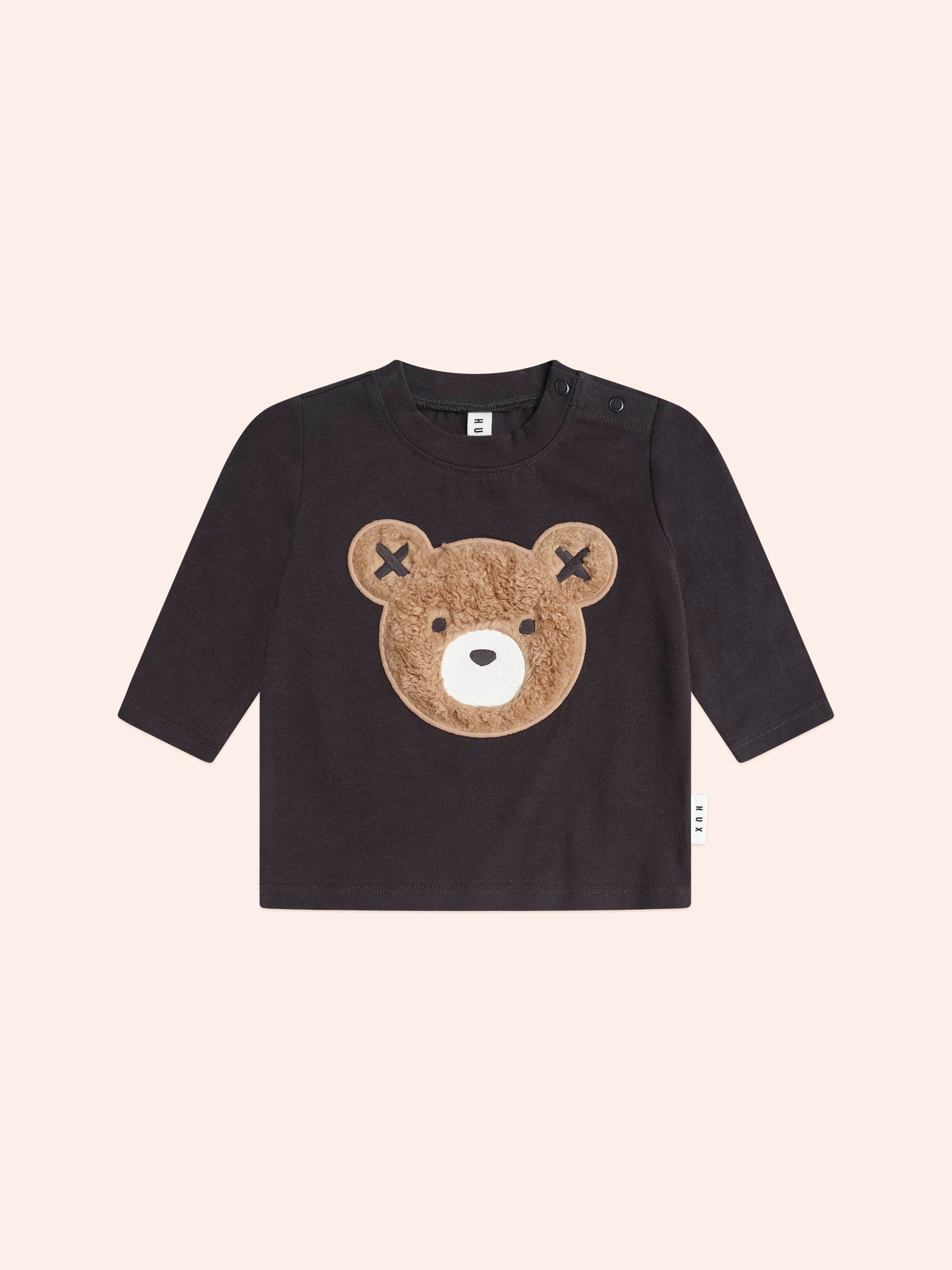 Furry Huxbear Longsleeve Top Black TOP LS Huxbaby