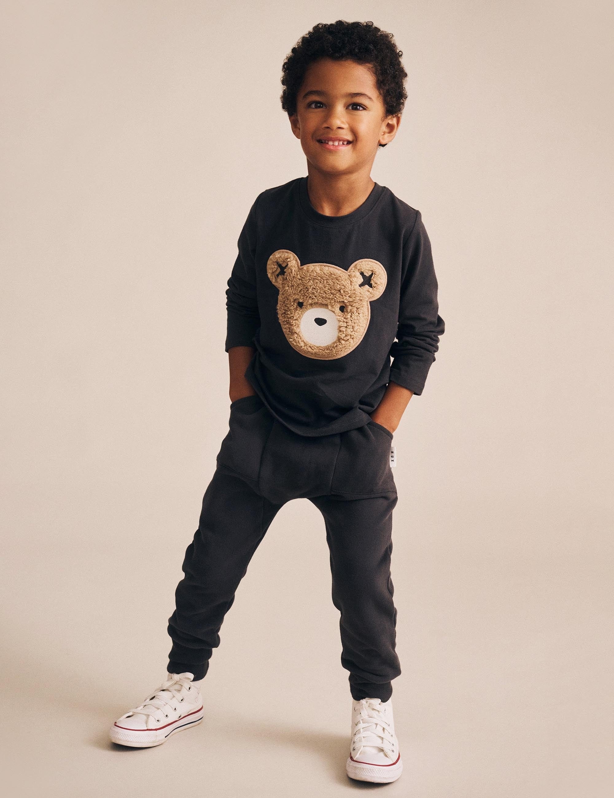 Furry Huxbear Longsleeve Top Black TOP LS Huxbaby
