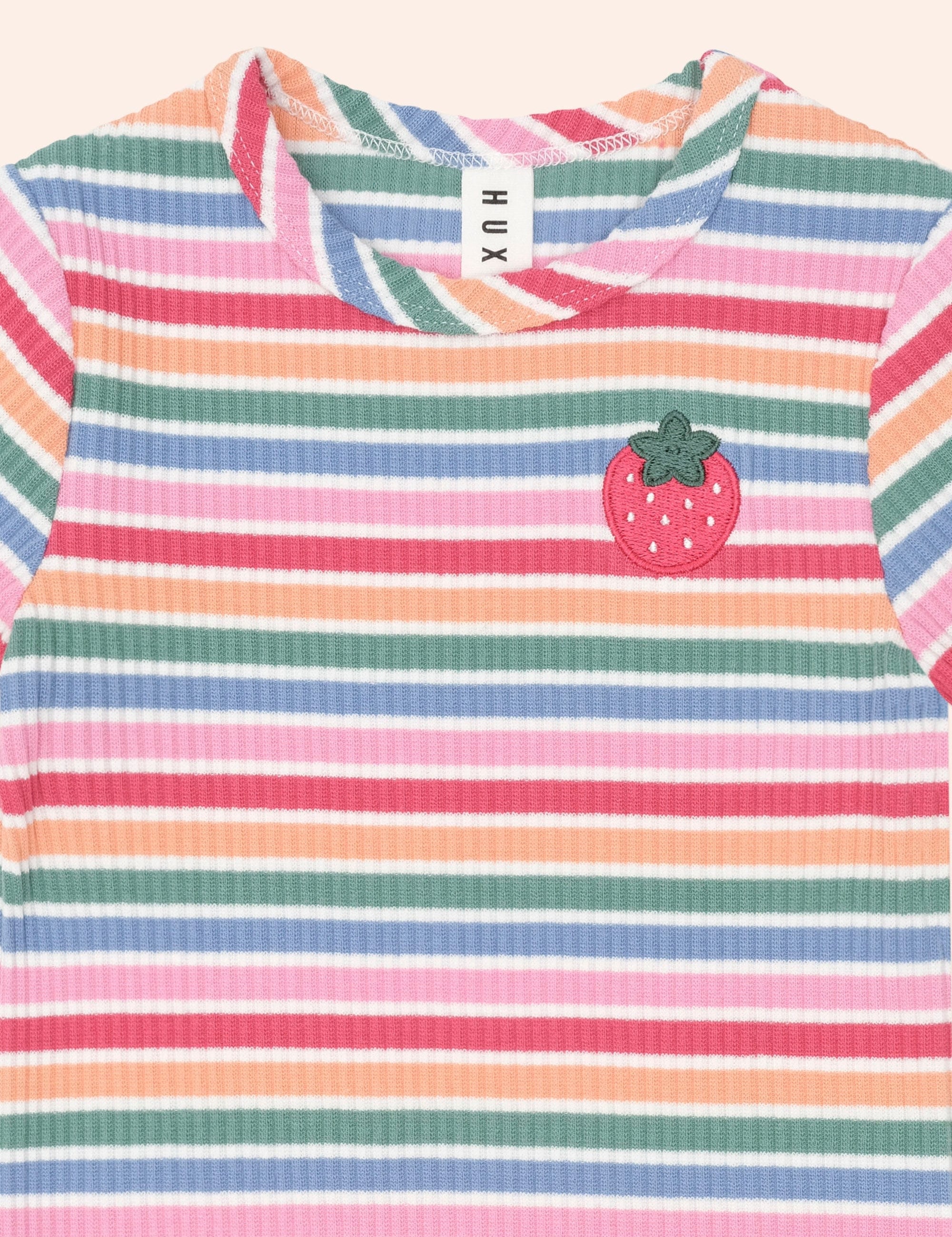 Tutti Frutti Stripe Rib Tee T-SHIRT Huxbaby