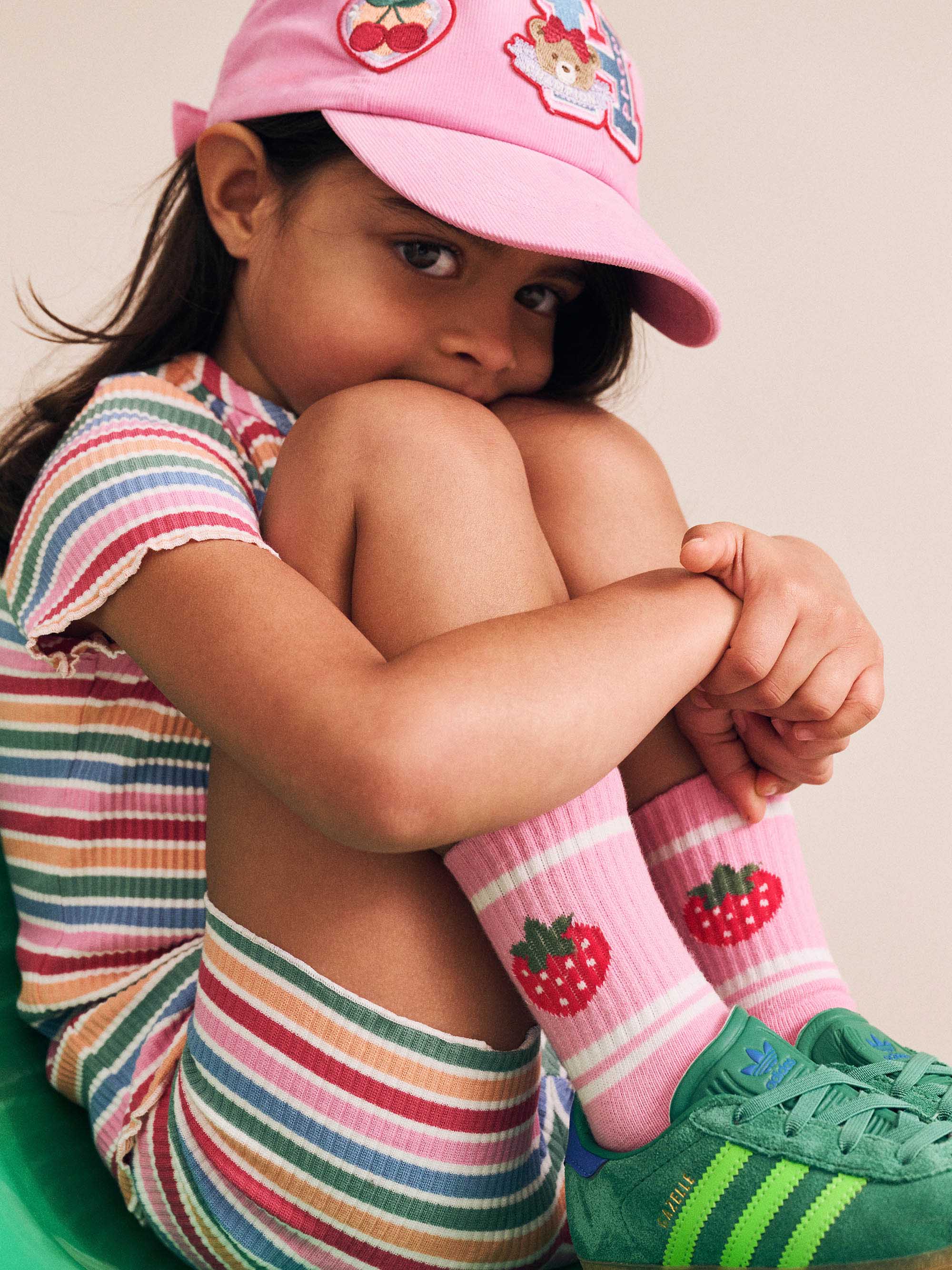 Tutti Frutti Stripe Rib Tee T-SHIRT Huxbaby