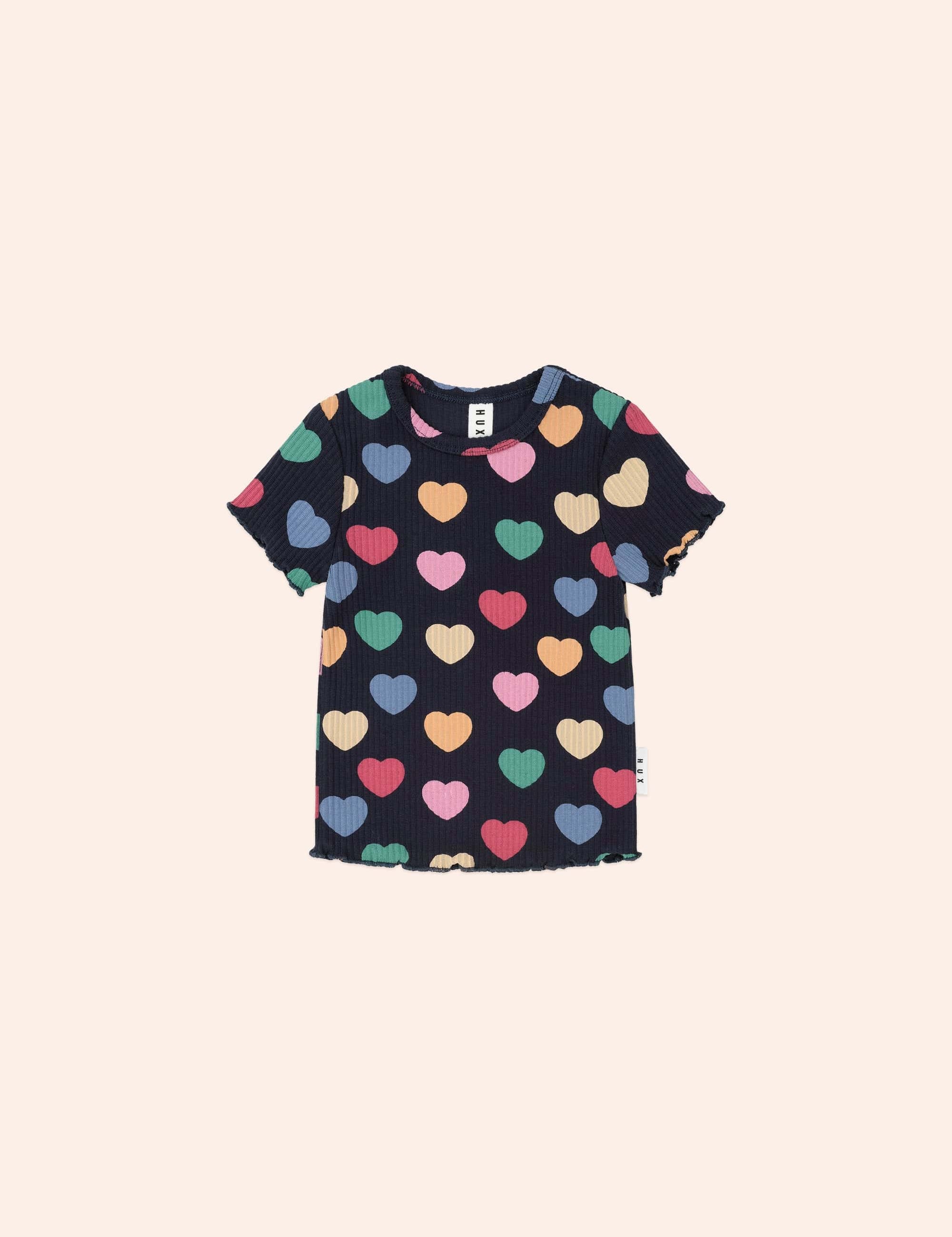 Multi Hearts Rib Tee T-SHIRT Huxbaby