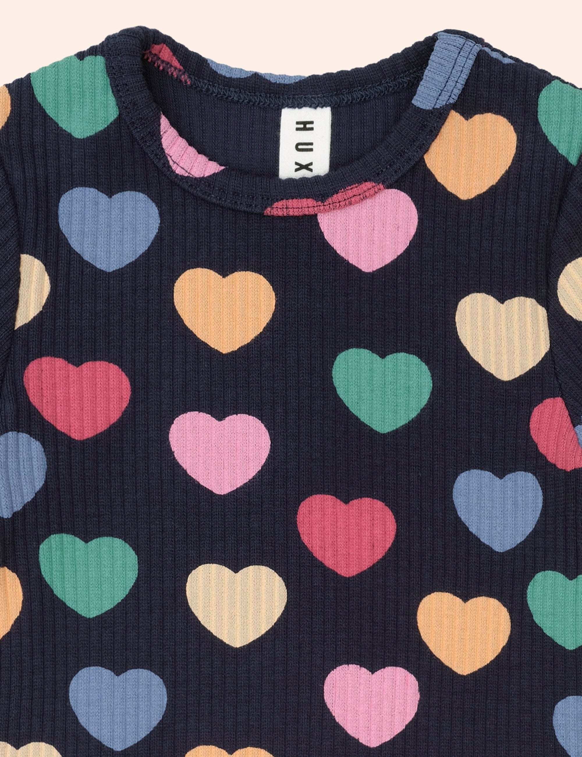 Multi Hearts Rib Tee T-SHIRT Huxbaby
