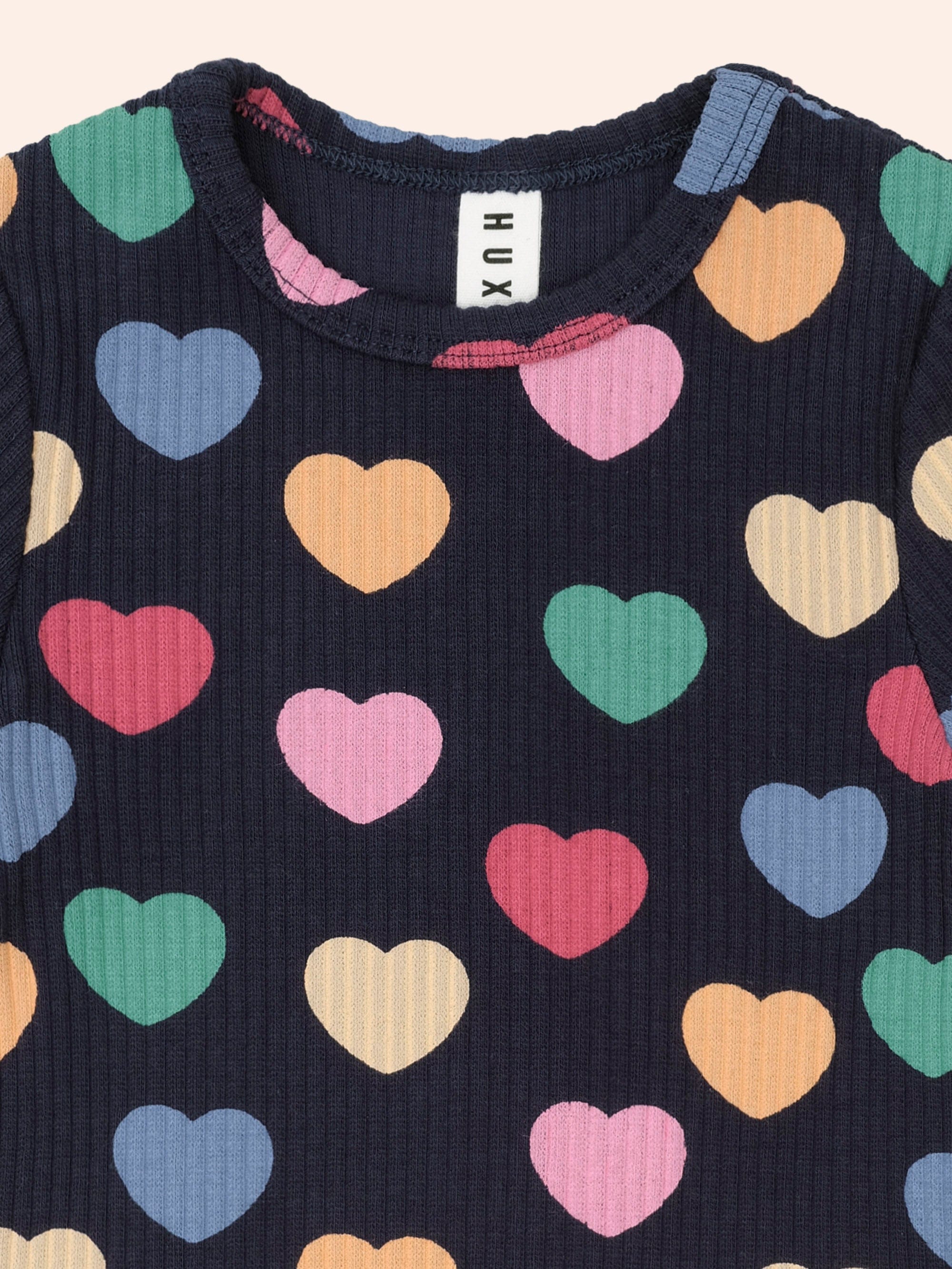 Multi Hearts Rib Tee T-SHIRT Huxbaby