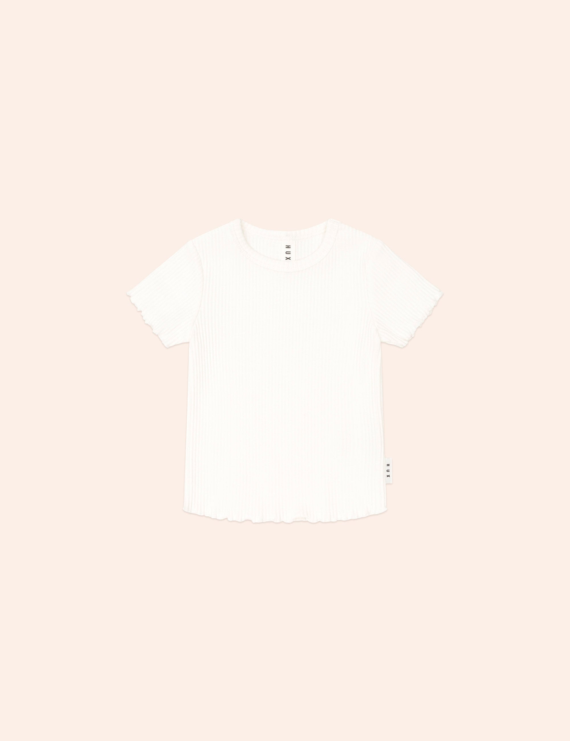 Almond Milk Ribbed Top T-SHIRT Huxbaby