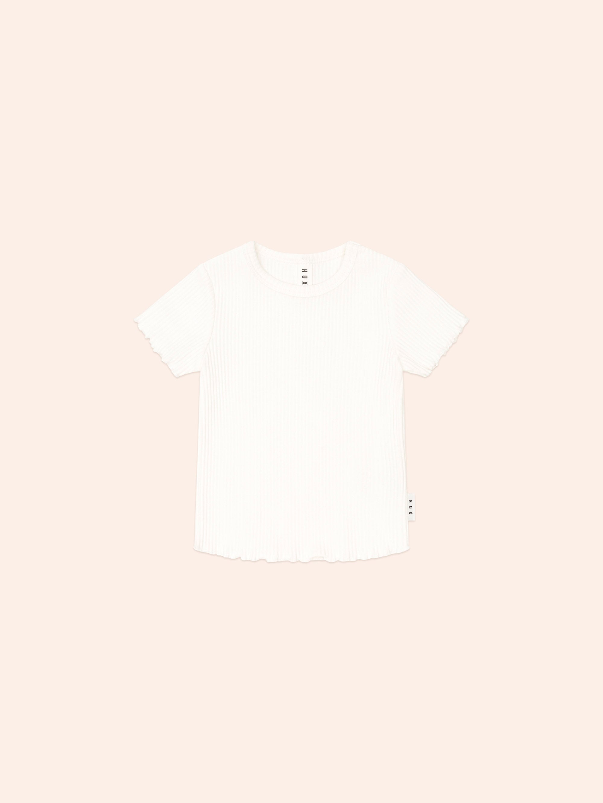 Almond Milk Ribbed Top T-SHIRT Huxbaby