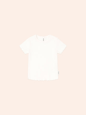 Almond Milk Ribbed Top T-SHIRT Huxbaby