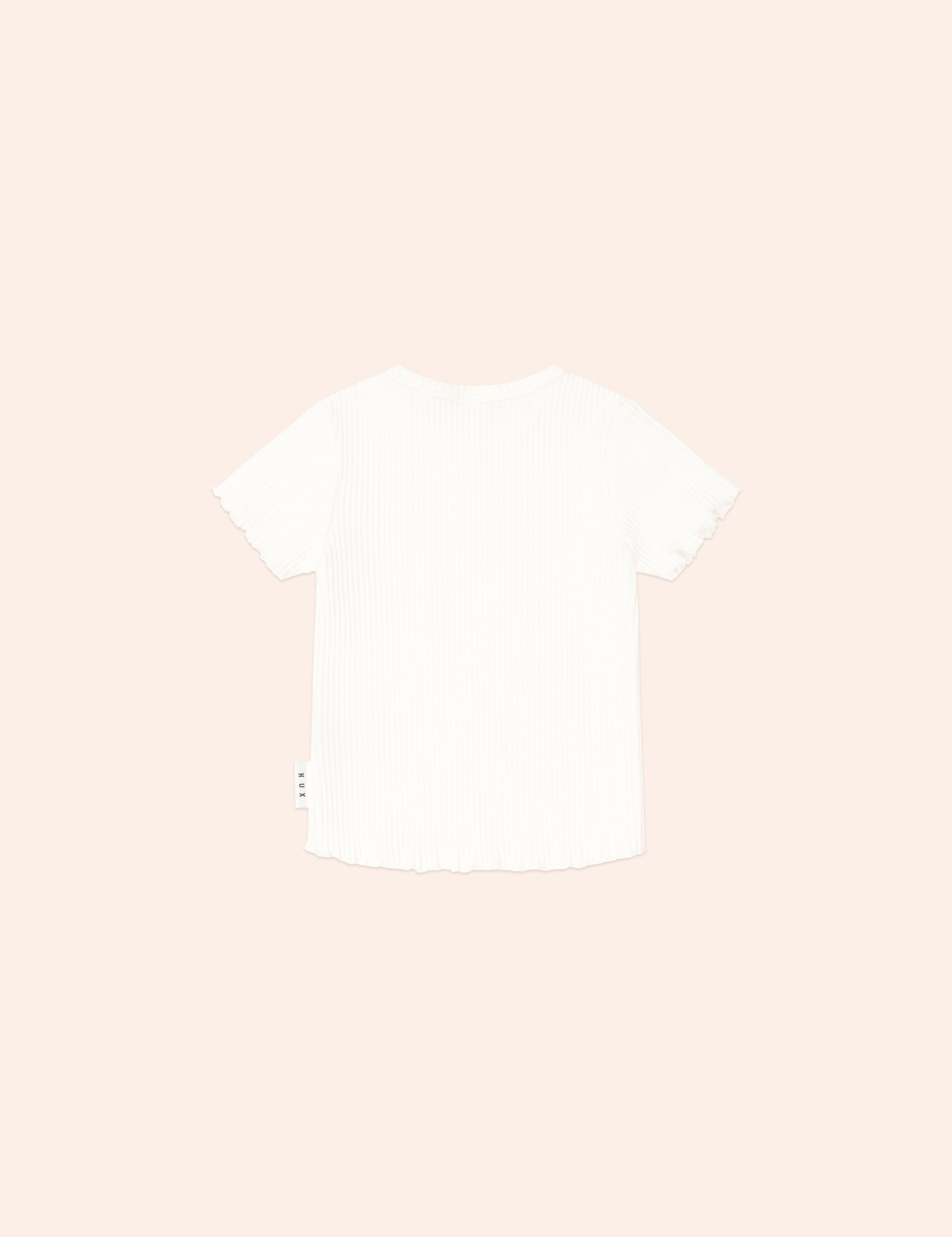 Almond Milk Ribbed Top T-SHIRT Huxbaby