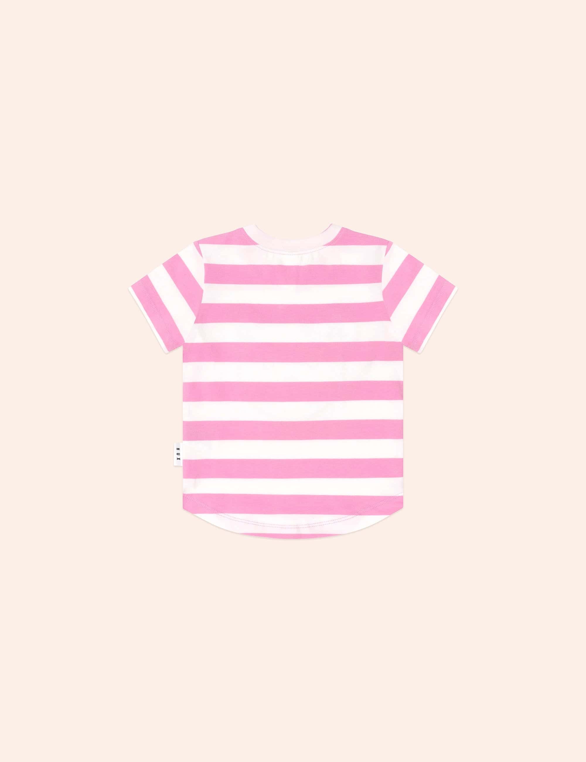 Furry Huxbear Stripe Tee Pink T-SHIRT Huxbaby
